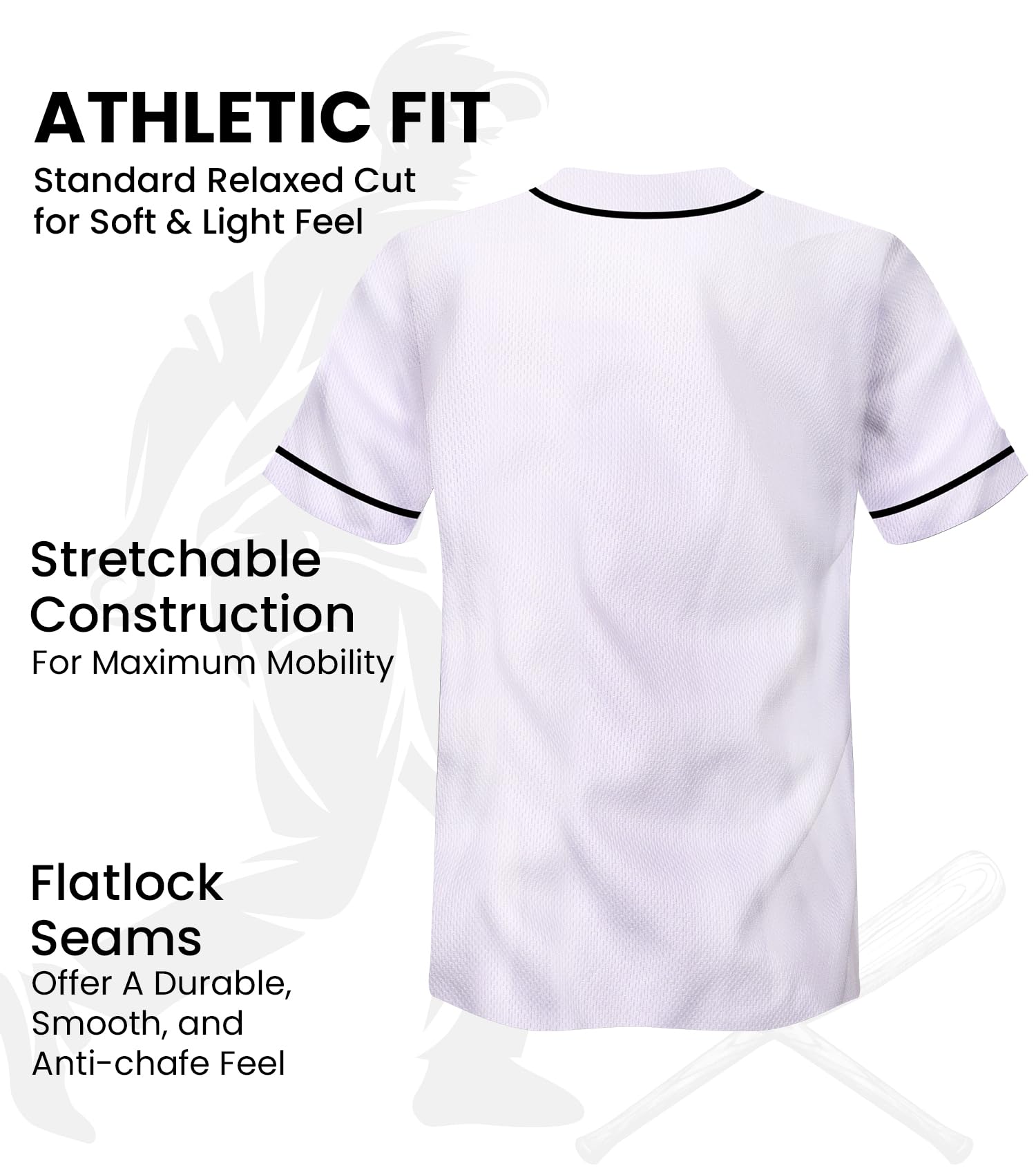 Exxact Sports Blank Baseball Jersey for Men & Women - 2-Button Plain Baseball Uniform for Softball & Baseball Players - Perfect for Team Sports, Casual Wear & Game Day Outfits