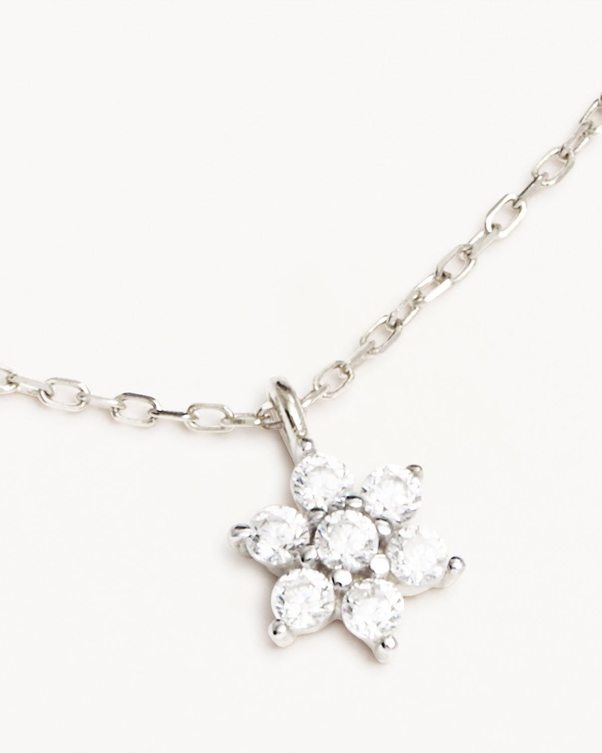 14K Solid White Gold Crystal Lotus Flower Necklace for Women - Elegant Pendant Jewelry Gift for Birthday, Anniversary & Special Occasions