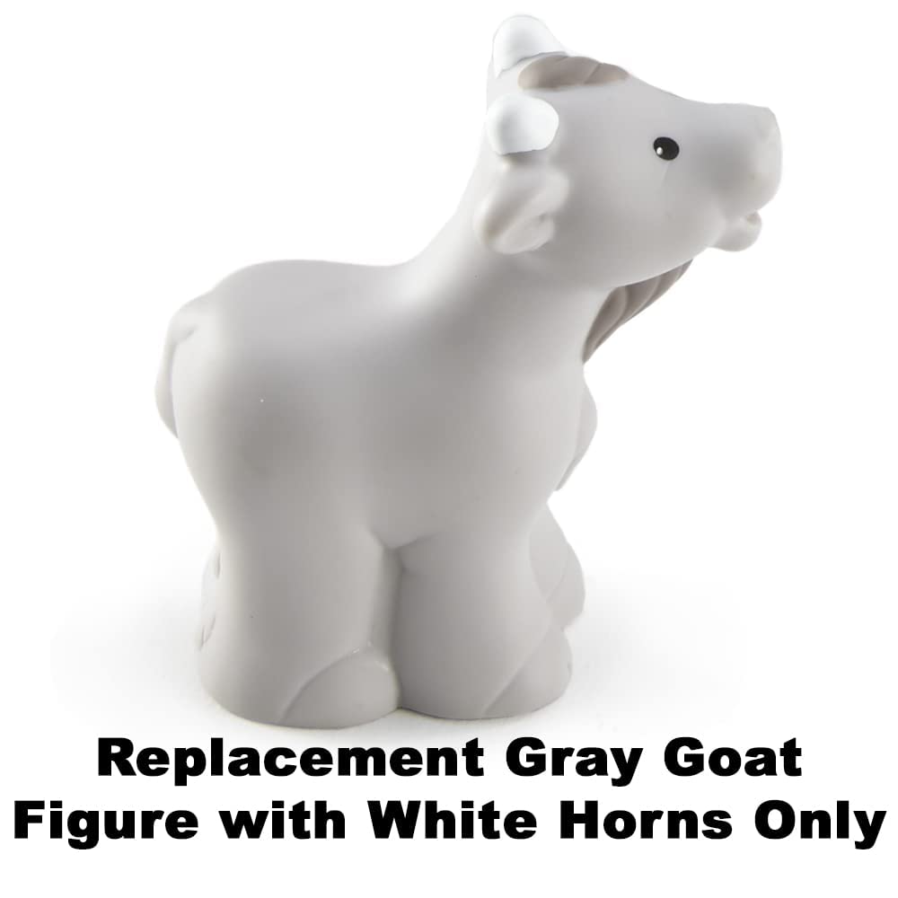 Fisher-Price Little People Nativity Set Replacement Part - Gray Goat Figure with White Horns (DPX53) | Compatible with Multiple Playsets | Perfect for Holiday Storytelling & Nativity Scene Displays