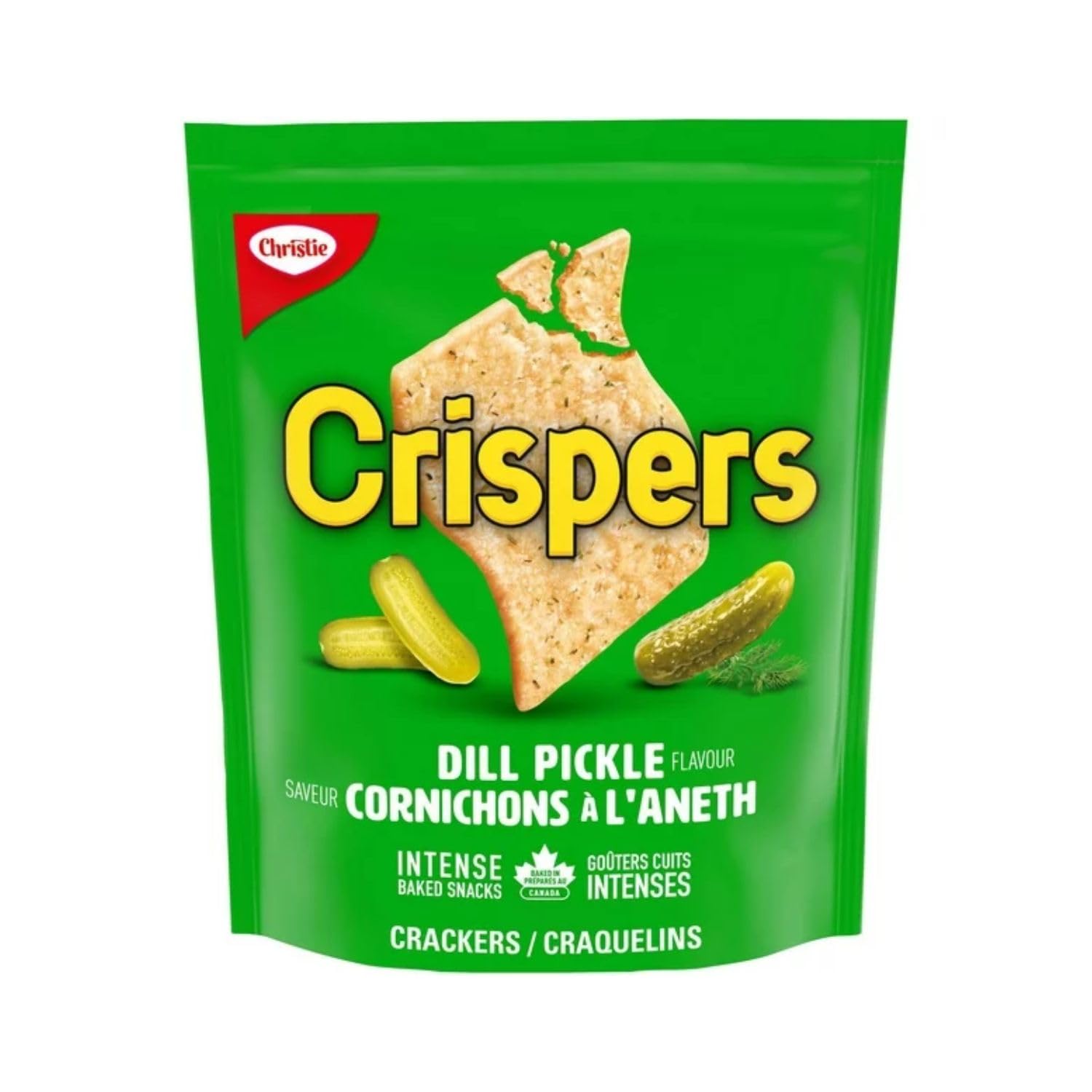 Christie Crispers Dill Pickle Flavor Crackers - 5.1oz (145g) Crunchy Snack Pack | Perfect for Lunchboxes, Office Snacks & Road Trips | Shipped from Canada