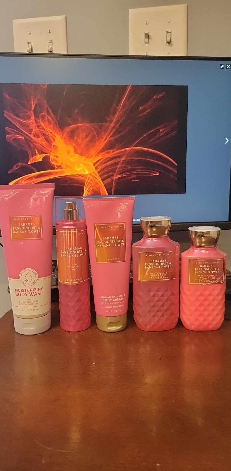 5 BAHAMAS PASSIONFRUIT BANANA FLOWER Mist Cream Bath Gel Body Wash & Lotion Set - Hydrating & Moisturizing for Dry Skin, Perfect for Shower, Bath & Daily Skincare Routine