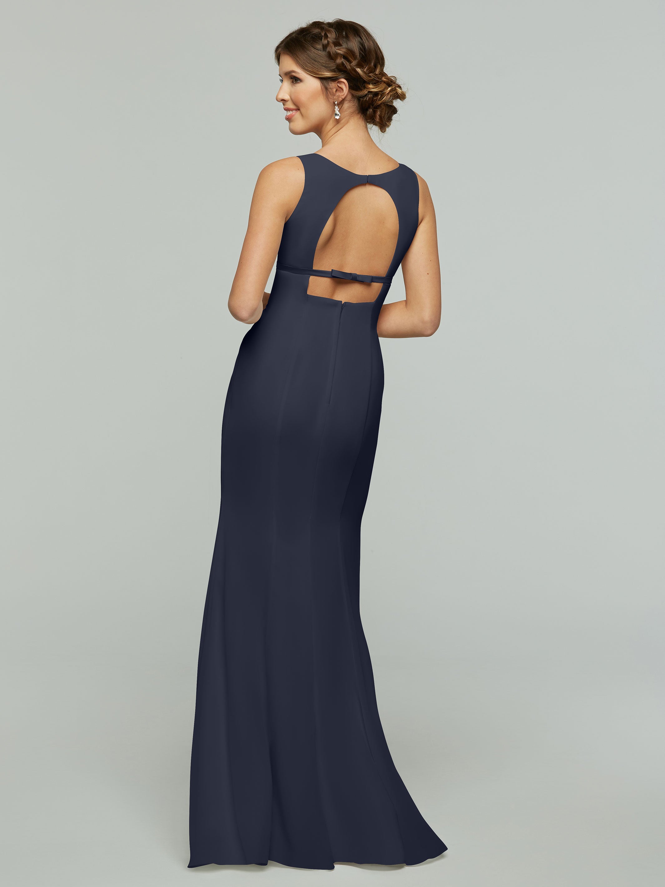 Elegant V-Neck Chiffon Bridesmaid Dress with Satin Ribbon Waist - Perfect for Weddings, Formal Events & Special Occasions