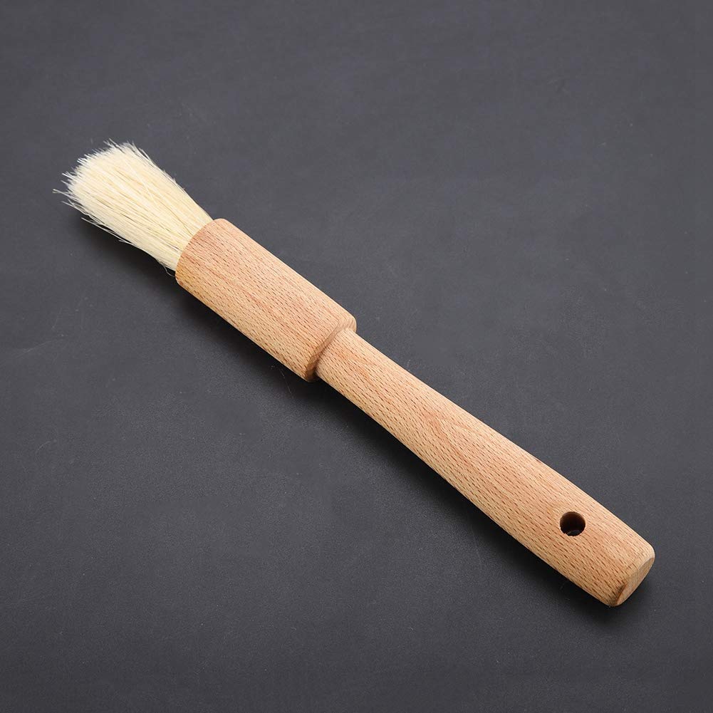 **Wooden BBQ Brush - Baking & Oil Brush for Grilling, Pastry & Kitchen - Turkey Baster & Barbecue Utensil with Round Handle - Perfect for BBQ, Baking & Cooking**