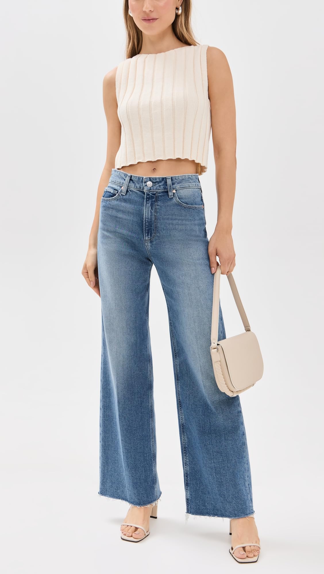 PAIGE Women's Anessa Raw Hem Jeans - High Waist Skinny Denim Pants for Casual & Night Out | Comfortable Stretch Fit for Everyday Wear