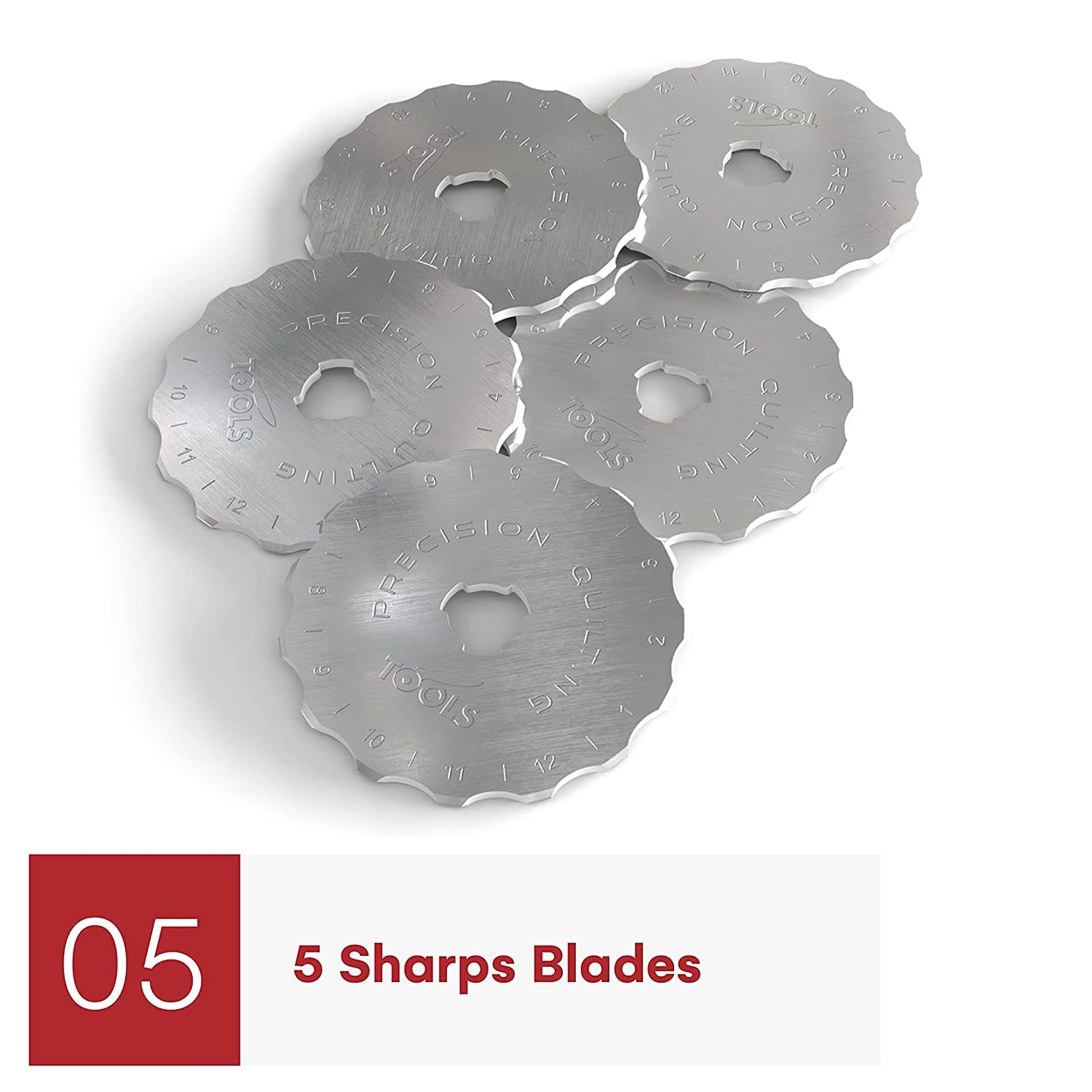 45mm Precision Quilting Tools Crochet Edge Skip Blades - Pack of 5 for Fabric Cutters | Wide Skip Blades for Crochet Edge Projects, Fleece Blankets & Scrapbooking | Ideal for DIY Sewing, Quilting & Craft Projects