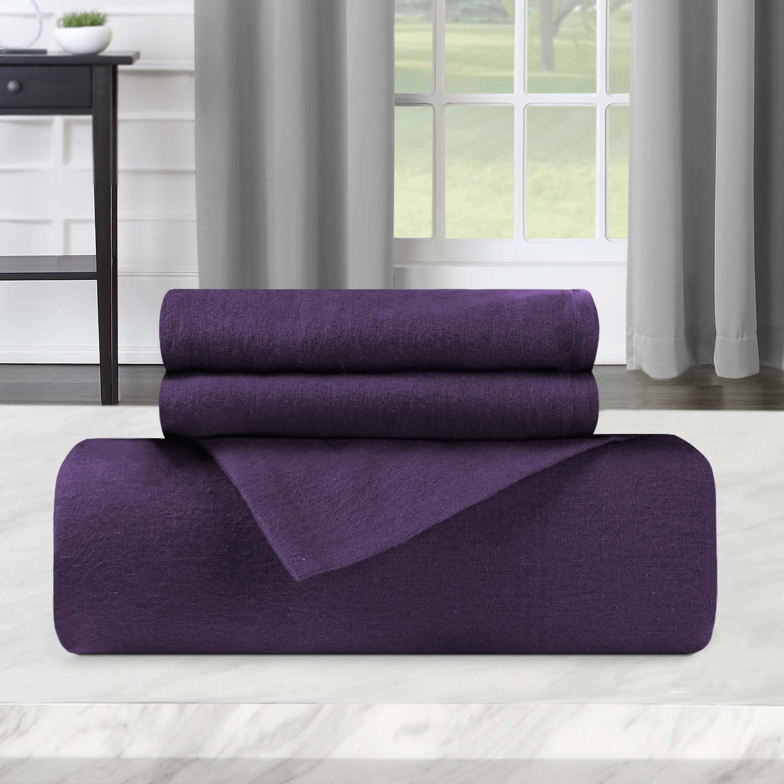 Premium 100% Cotton Flannel Duvet Cover Set - Soft & Cozy Bedding for Winter - Perfect for Master Bedroom, Guest Room & Cold Weather Comfort