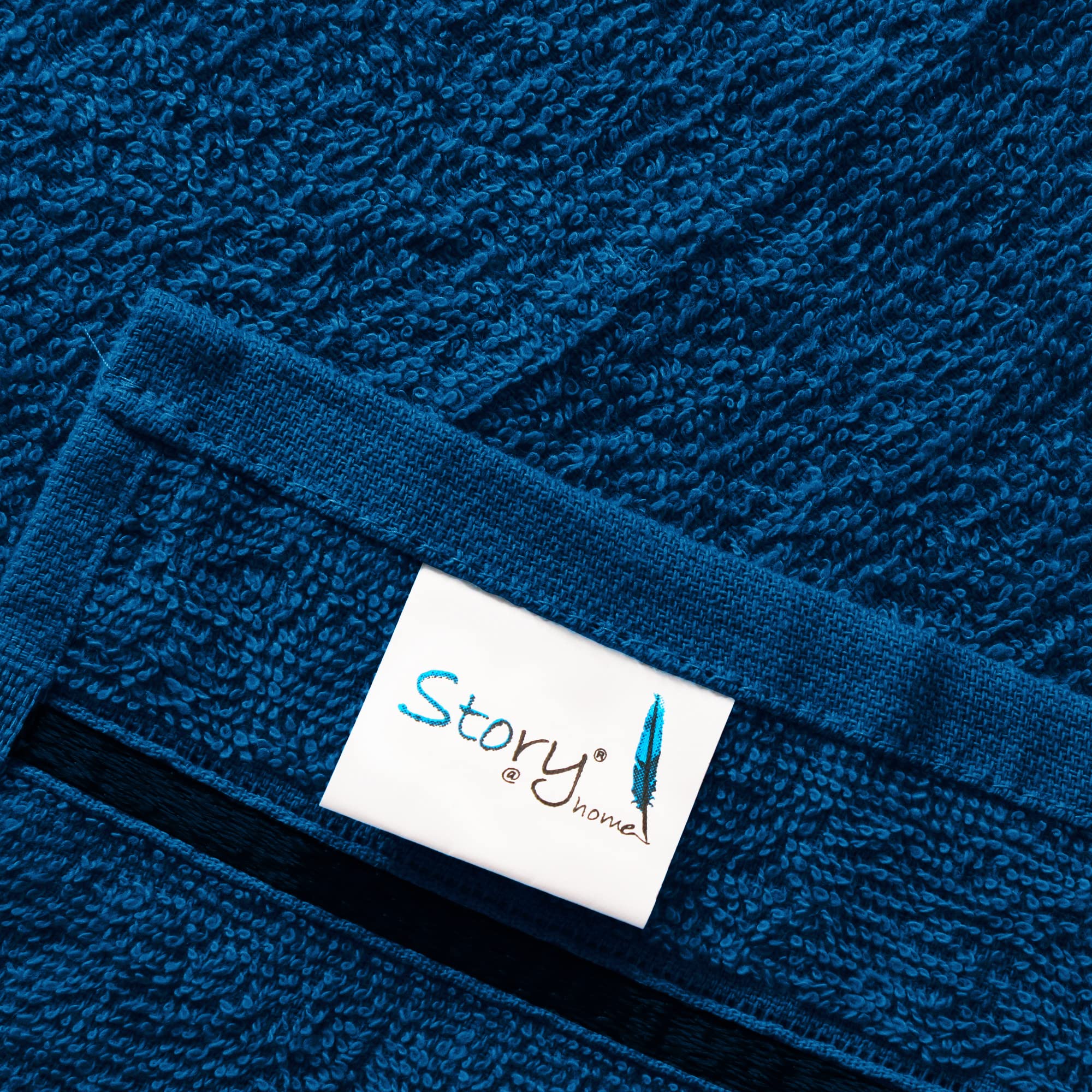 Story@Home 6-Pack 100% Cotton Face Towels | 450 GSM Quick-Dry Navy Blue Towels for Men & Women | Soft Facial Towels for Washing, Spa & Skincare | Ideal Kitchen & Bathroom Towels for Daily Use