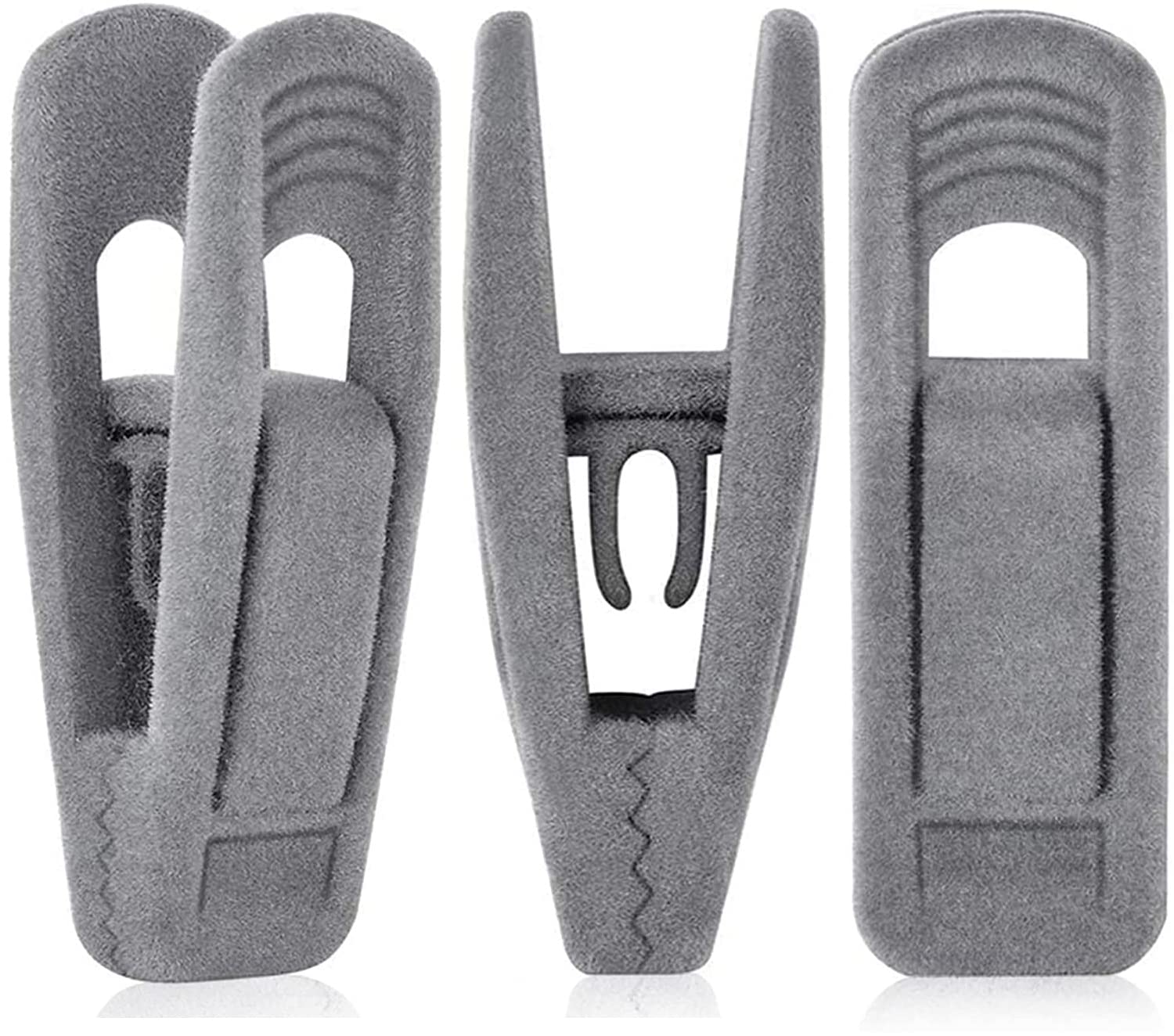 40 PCS Gray Non-Slip Velvet Hanger Clips - Skirt & Pants Hangers for Slim Velvet Hangers, Perfect for Closet Organization & Space Saving