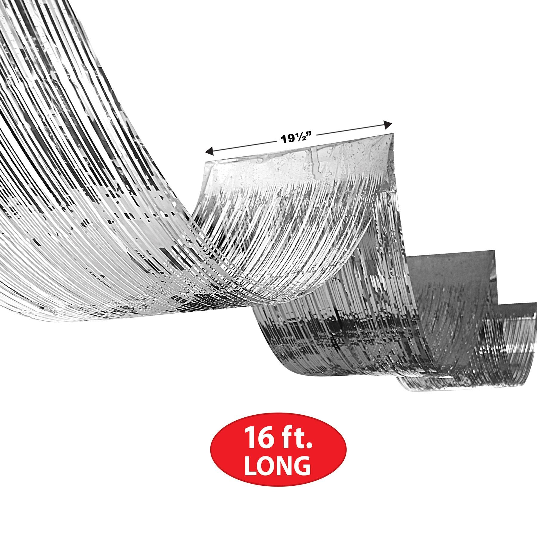 12 Pack Beistle 1 Ply Metallic Fringe Ceiling Curtains - Silver Party Decorations for Weddings, Birthdays & Special Events