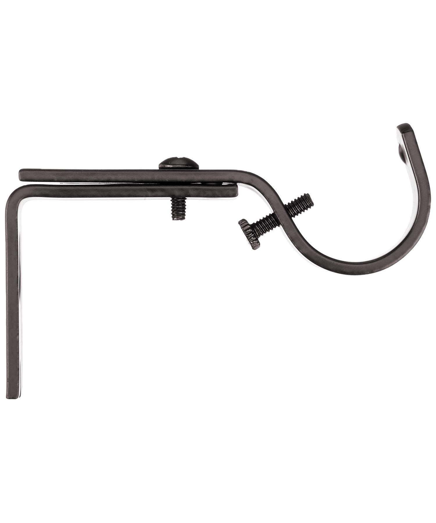 Amazon Basics Adjustable Curtain Rod Wall Bracket Hooks - 2 Pack Dark Bronze (Espresso) - Heavy Duty Window Treatment Hardware for Living Room, Bedroom & Dorm Decor