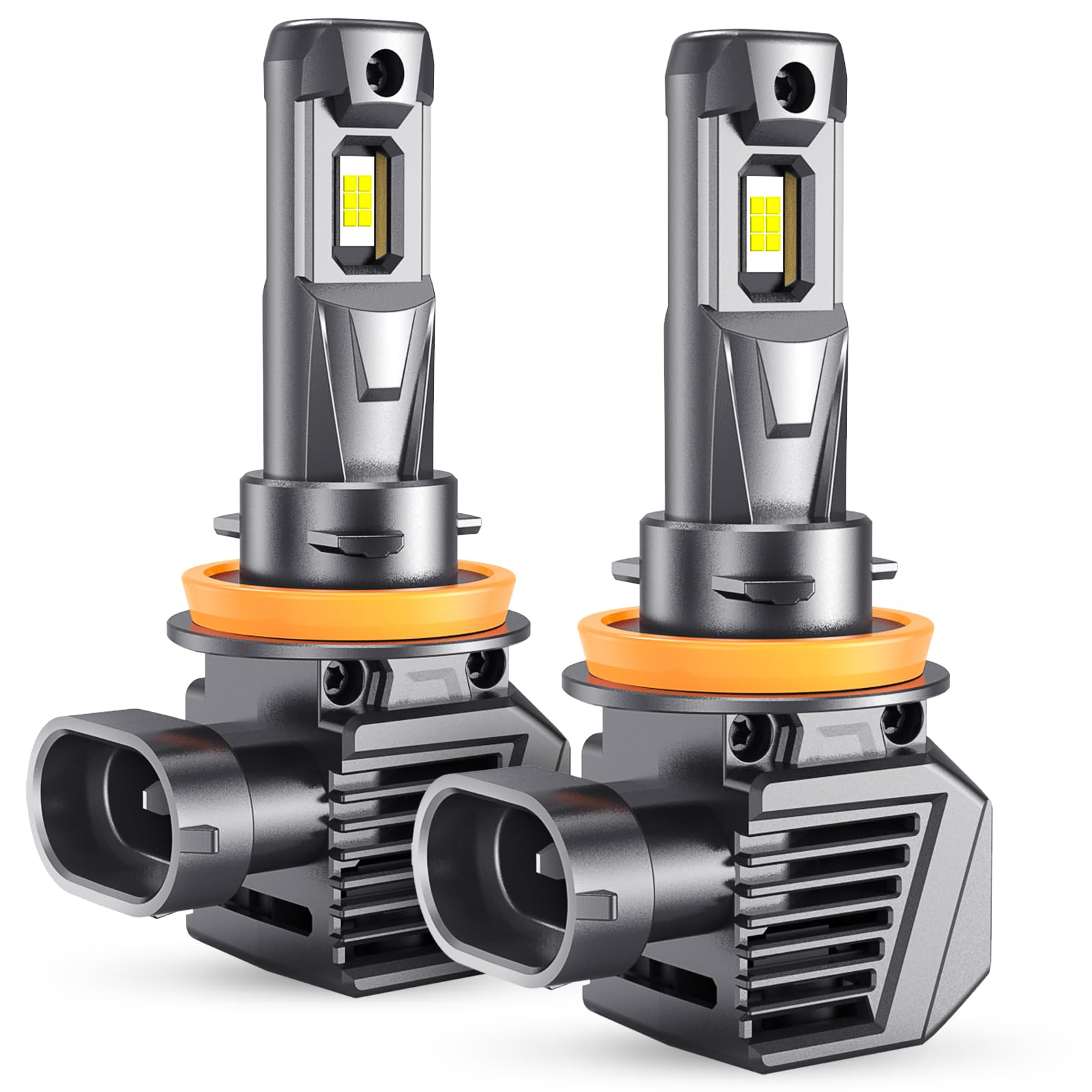 H11 H8 H9 LED Bulb 30000LM 6500K Cool White - Mini Size Halogen Fog Light Replacement, Plug and Play, Pack of 2 - Perfect for Car Headlights, Fog Lights, and Off-Road Vehicles