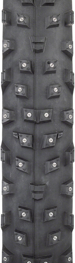 45NRTH Wrathchild Tubeless Folding Bike Tire - 29x2.6 Inch, 60 TPI, Black, 252 Concave Carbide Studs - Winter & Snow Cycling for Mountain Bikes - Perfect for Trail Riding and Harsh Weather Conditions