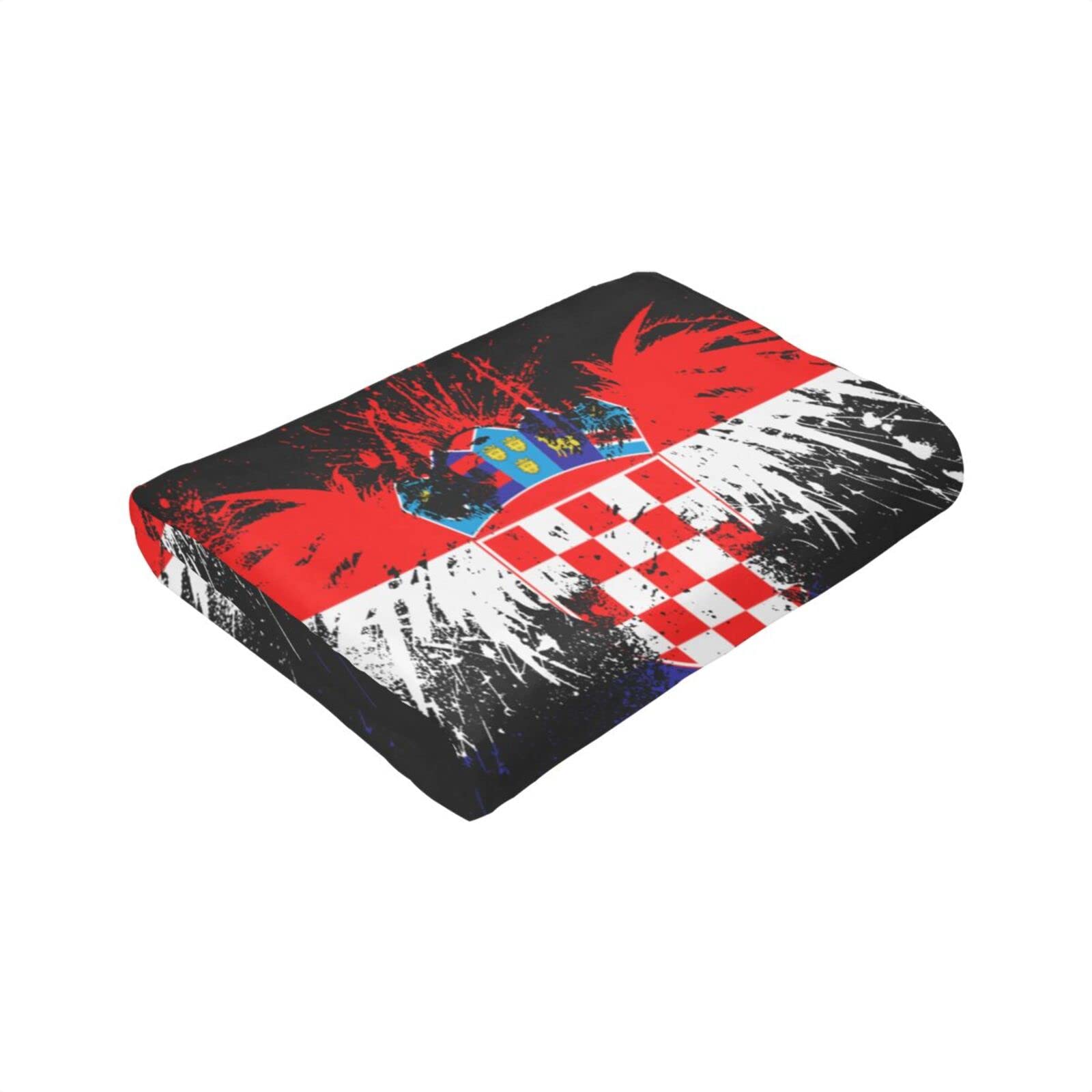 HUFURI Eagle Croatia Flag Flannel Fleece Throw Blanket 80