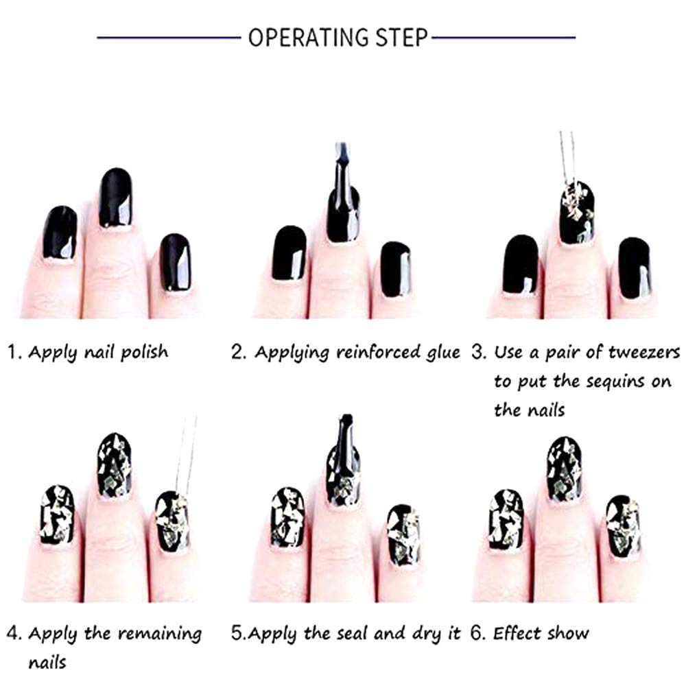 12 Colors 3D Flame Nail Glitter Sequins for Nail Art - Party & Salon Use