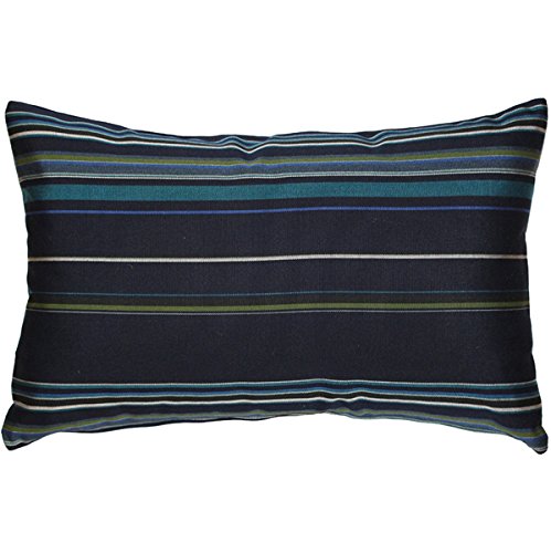Sunbrella Outdoor Decorative Pillows Set of 2 - 12x19 Inch Water-Resistant Cushion Covers with Inserts, Stanton Lagoon Pattern - Perfect for Patio Furniture, Poolside Lounging & Garden Decor