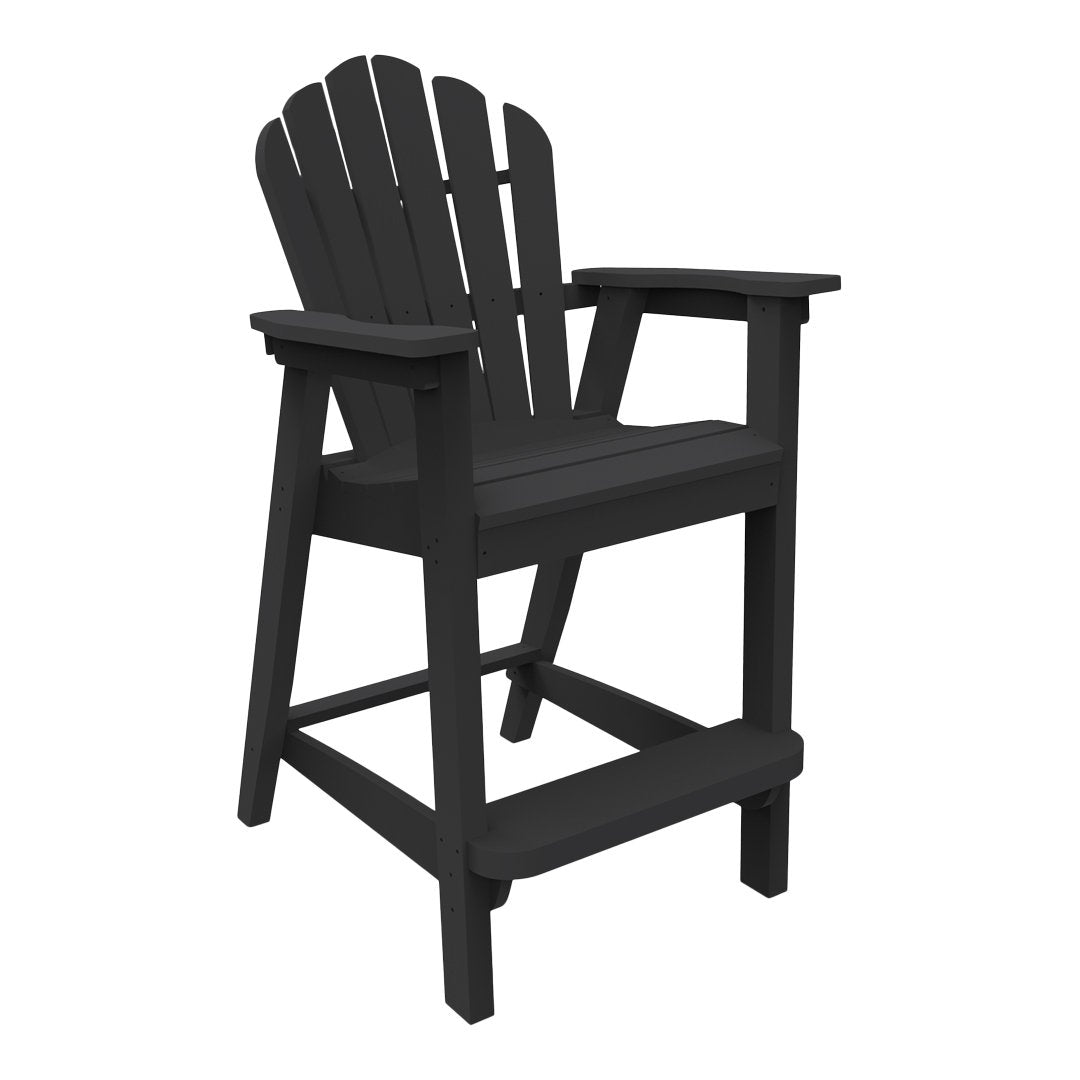 Adirondack Classic Bar Chair - Solid Wood High Stool for Kitchen, Bar & Outdoor Use - Rustic Pub Stool with Backrest - Perfect for Dining, Entertaining & Patio Decor