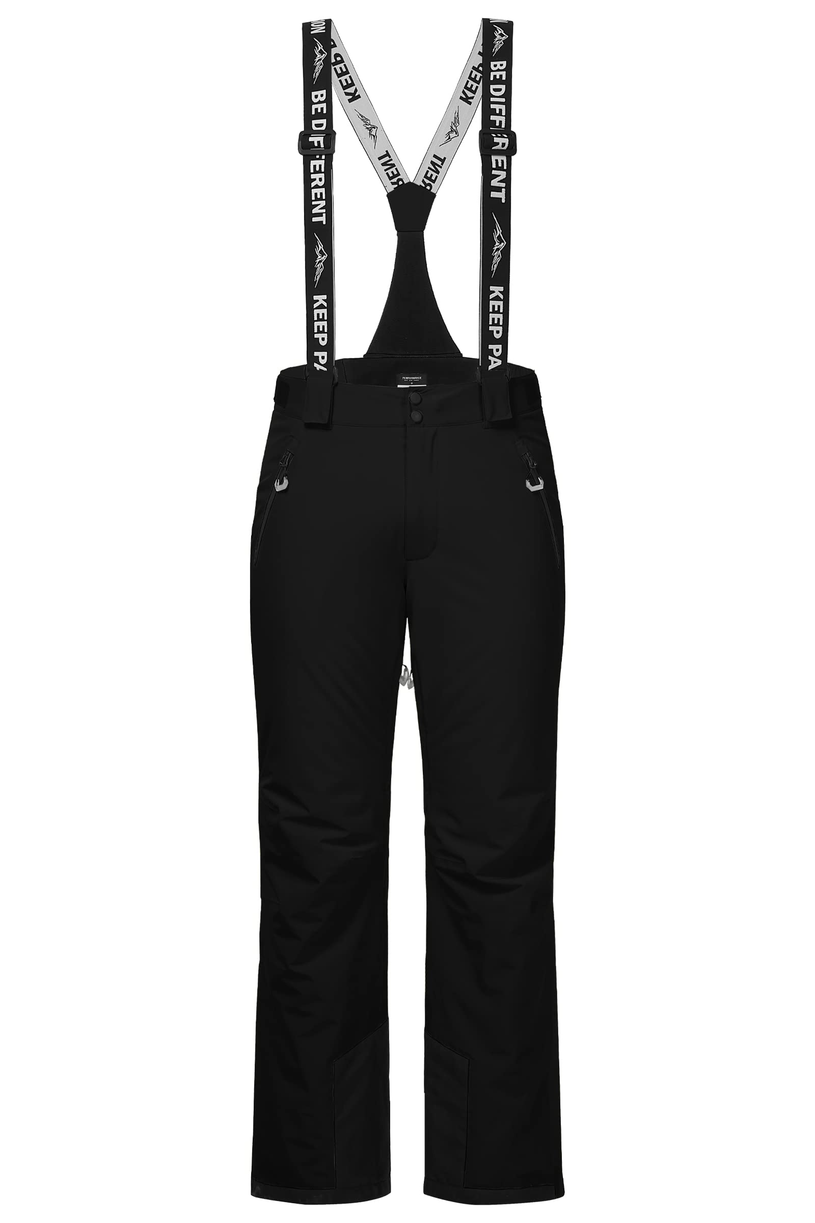 **Men's Insulated Waterproof Snow Bibs - Windproof & Breathable Ski Pants with Detachable Suspenders for Snowboarding & Winter Sports**    *Perfect for Skiing, Snowboarding, Hiking & Cold Weather Outdoor Activities*