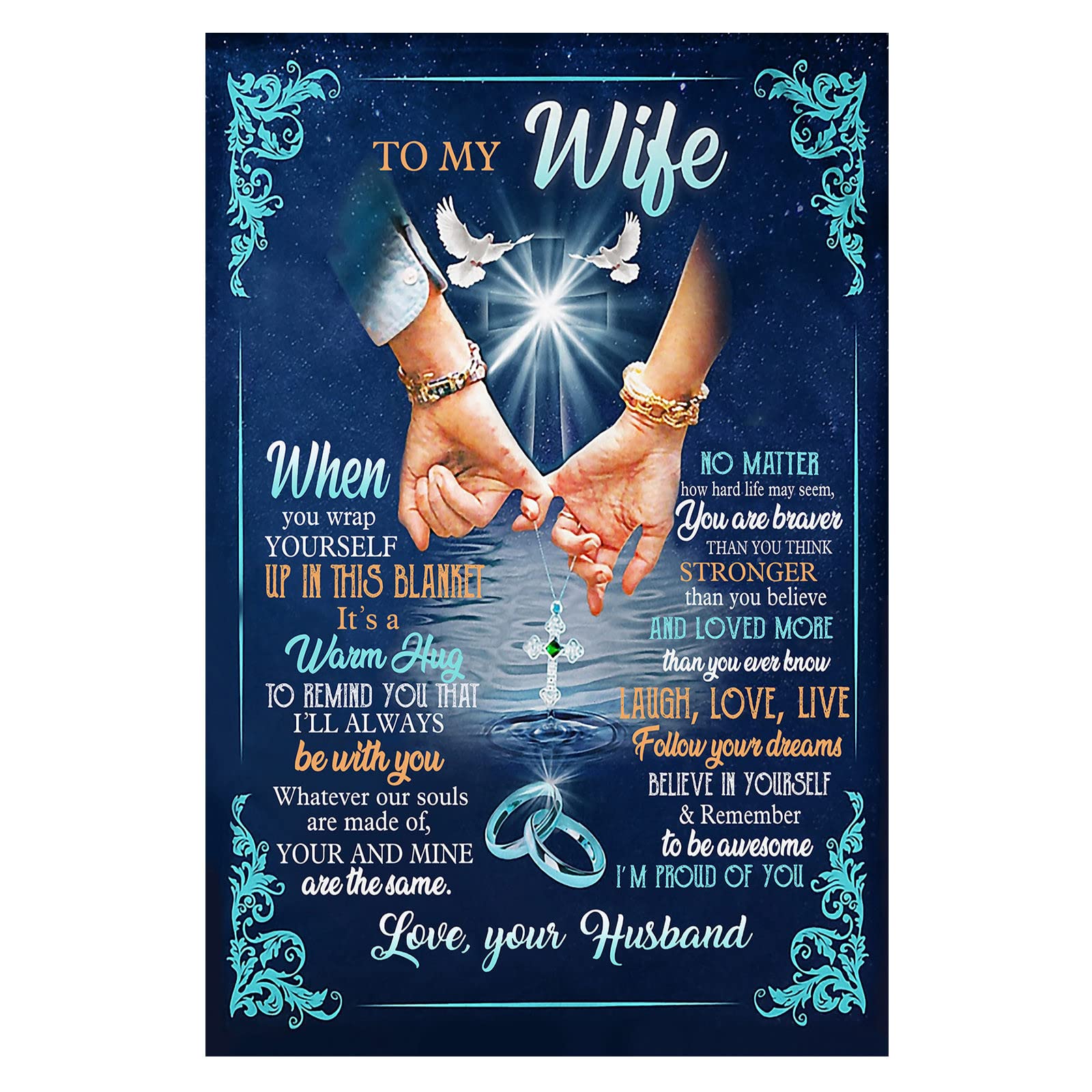 YXWLLN Anniversary & Birthday Gifts Blanket - 'Love You' Personalized Throw Blanket for Husband, Wife, Spouse - Soft Home Textile Gift for Couples - Perfect for Valentine's Day, Christmas & Romantic Surprises