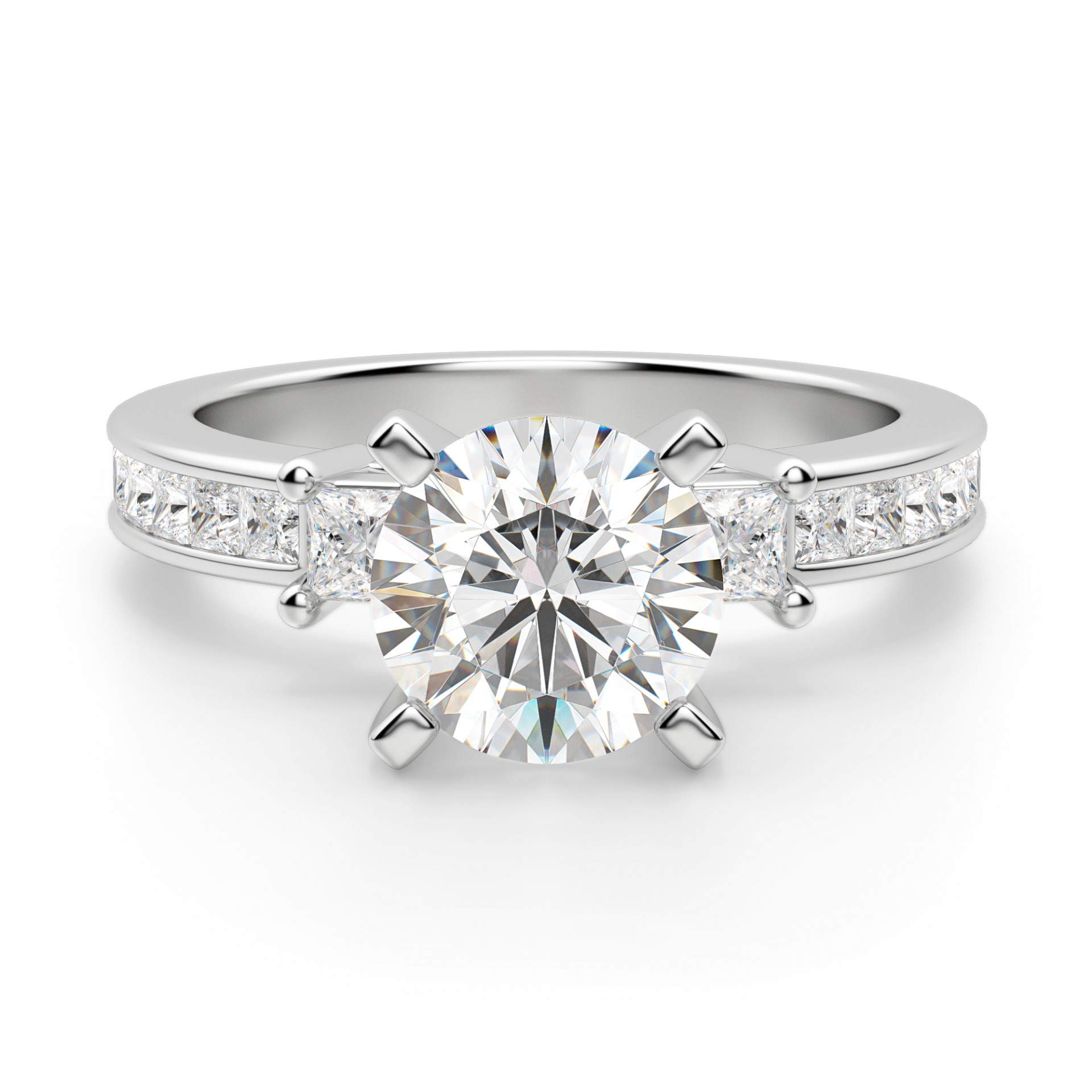 1.70 CT Round Cut Colorless Moissanite Engagement Ring - Vintage Wedding Bridal Ring Set with Halo Accent, Solitaire Diamond Ring for Anniversary & Promise - Available in Gold & Silver by Siyaa Gems | Perfect for Proposals, Weddings & Special Occasions