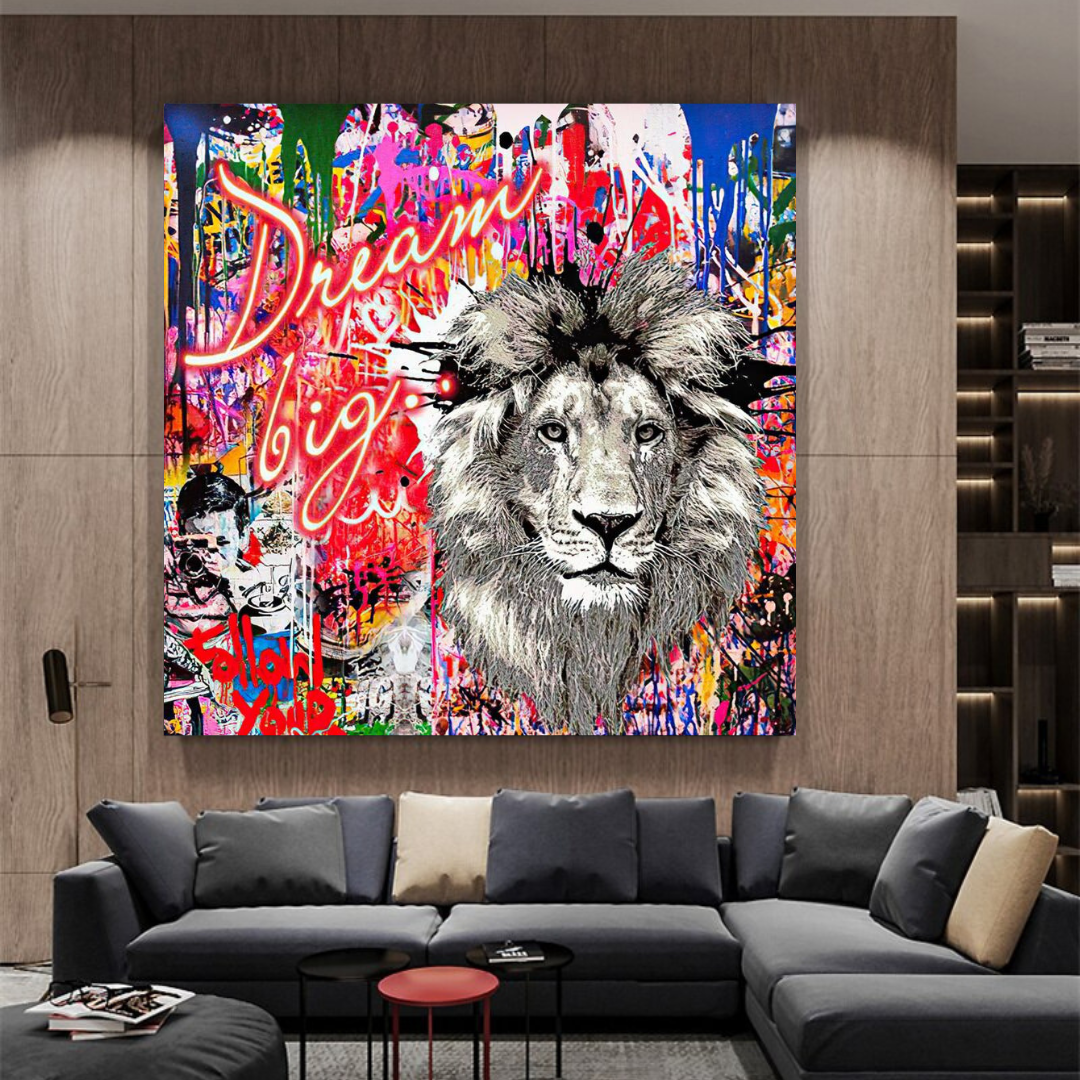 Banksy Dream Big Canvas Wall Art - Eye-Catching Masterpiece for Modern Home & Office Decor | Street Art Inspired Wall Decor for Living Room, Bedroom & Workspace