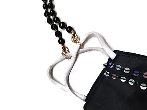 Black Lightweight Mask Lanyard with Adjustable Strap - Comfortable Neck Cord for Face Masks & Glasses - Perfect for Travel, Work, and Outdoor Activities by Ragini Creations