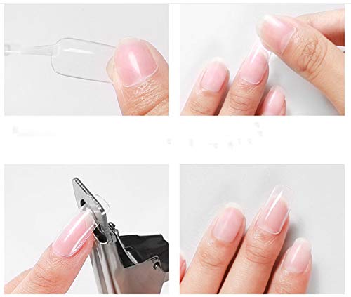 WOIWO 300PCS Fake Nail Patches - Natural French Press On Nails with Full Cover Tips | DIY Manicure Kit for Home, Salon & Party Use
