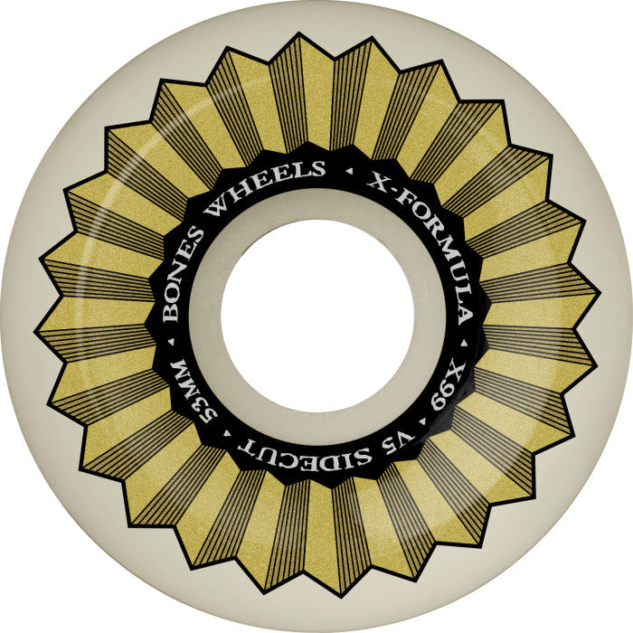 Bones X Formula V5 Sidecut 99A 53mm Skateboard Wheels - High Performance for Street and Park Skating