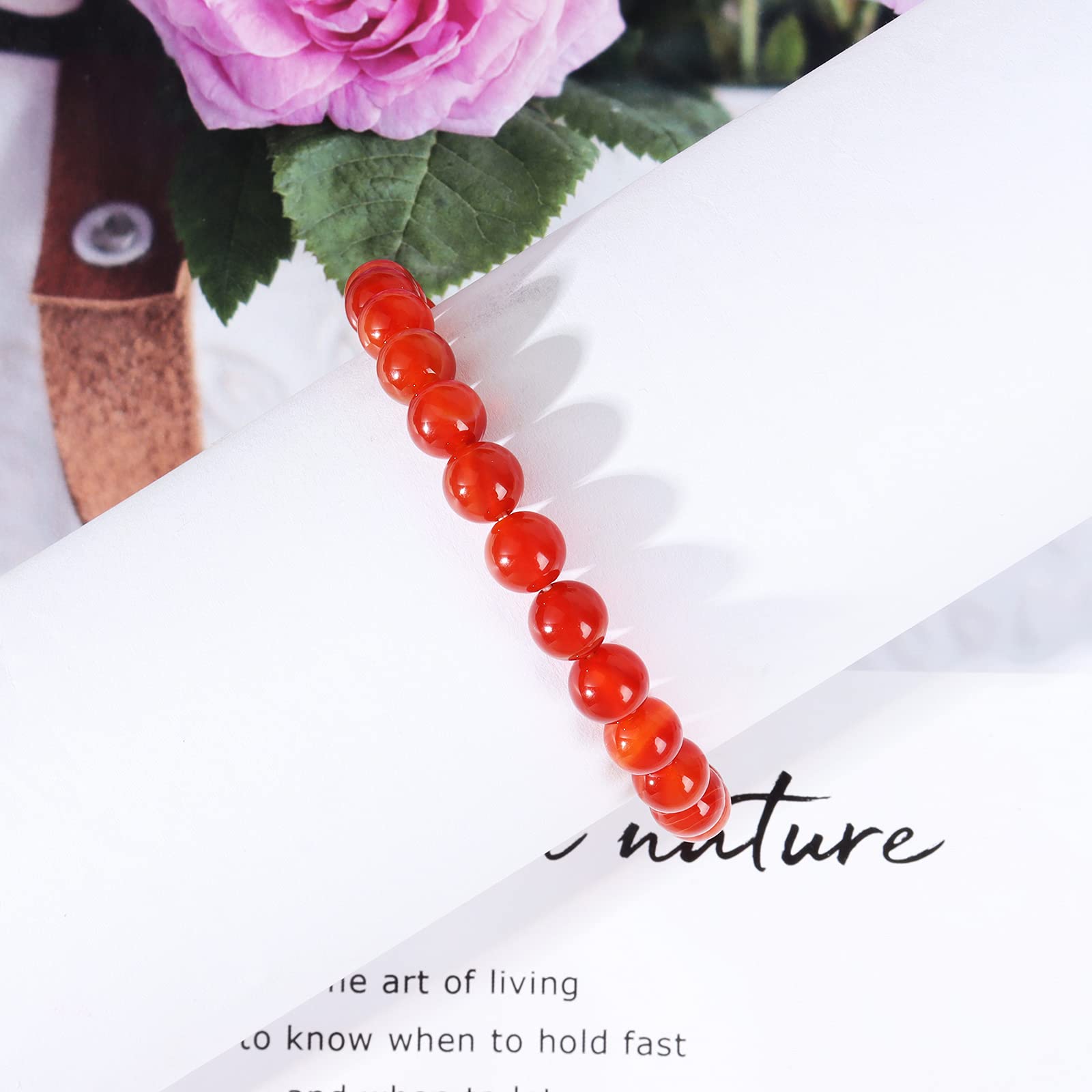 Healing Carnelian Necklace and Bracelet Set for Women - Red Crystal Beaded Jewelry with Lucky Charm | Spiritual Gift for Meditation, Energy Balancing & Positive Vibes | Perfect for Yoga, Reiki & Everyday Wear