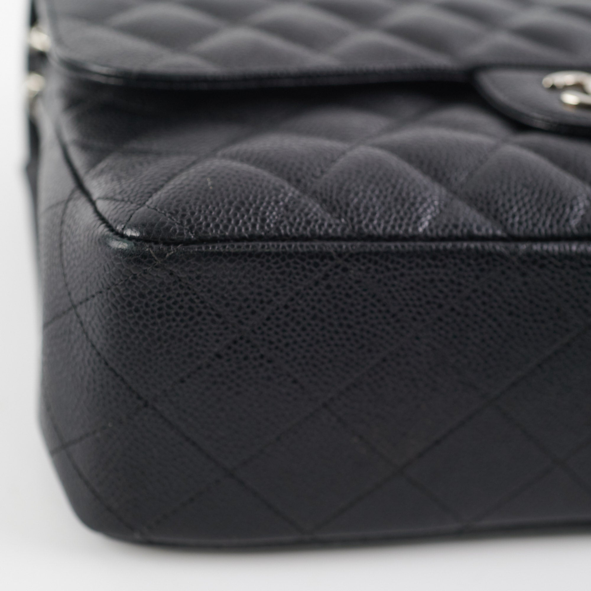 Chanel Quilted Caviar Leather Double Flap Jumbo Bag in Black | Luxury Designer Handbag for Women | Perfect for Evening Events, Work & Travel