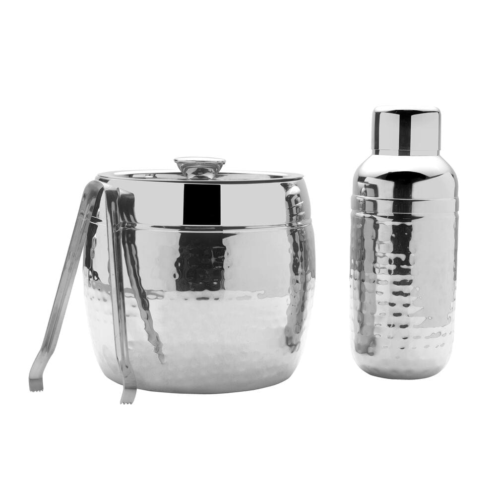 Professional Hammered 3-Piece Bar Tool Set - Cocktail Shaker, Strainer & Jigger - Perfect for Home Bars, Mixology & Bartending