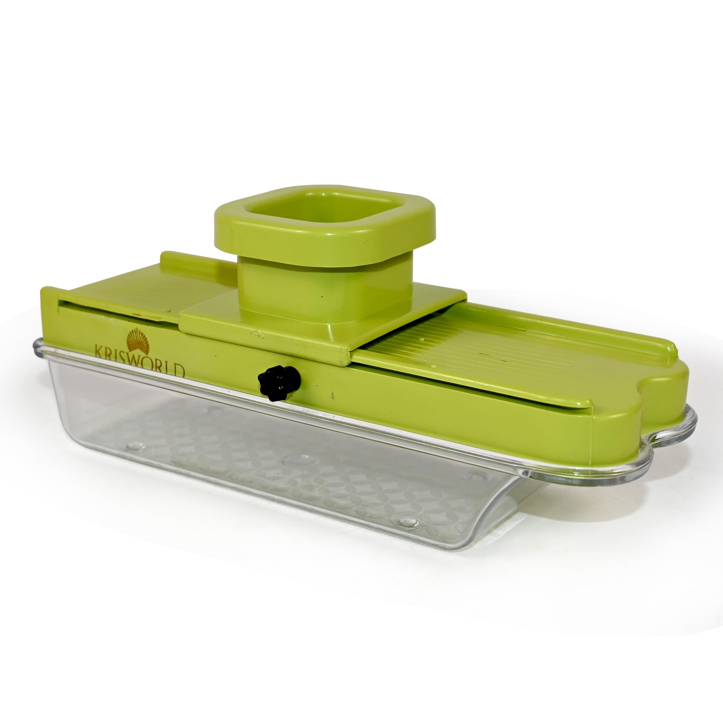 KRISWORLD Manual Nut Slicer with Stainless Steel Blades - Built-in Storage Box for Almonds, Walnuts, Dried Fruits - Perfect for Kitchen, Salads, Ginger & Garlic Slicing - Compact & Durable Fruit & Nut Cutter for Home Cooking & Meal Prep