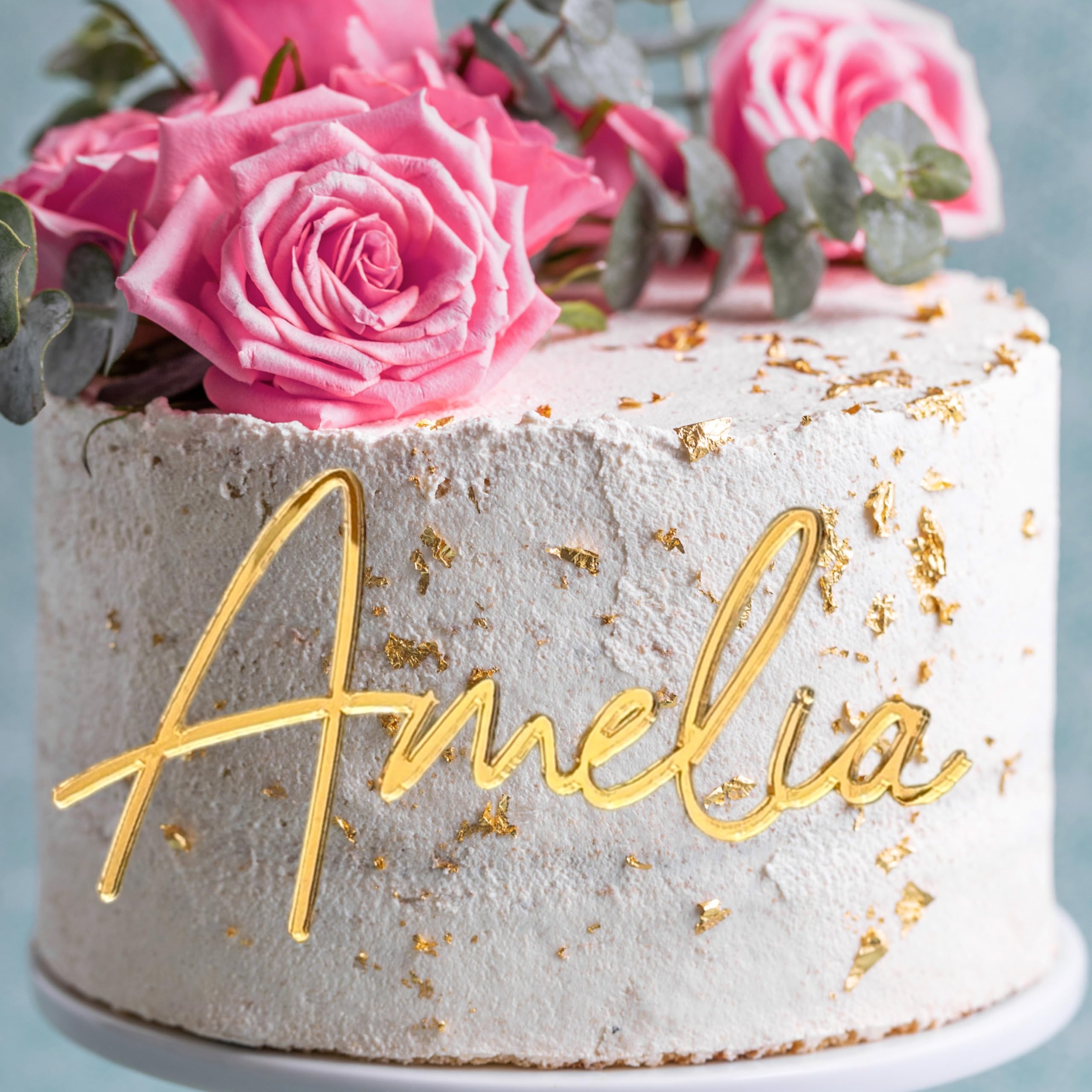 Custom Acrylic Cake Topper - Personalized Wedding, Graduation 2025 & Quinceañera Cake Decorations - Gold Cake Charm & Place Card Holder - Perfect for Wedding Cakes, Birthday Parties & Special Celebrations