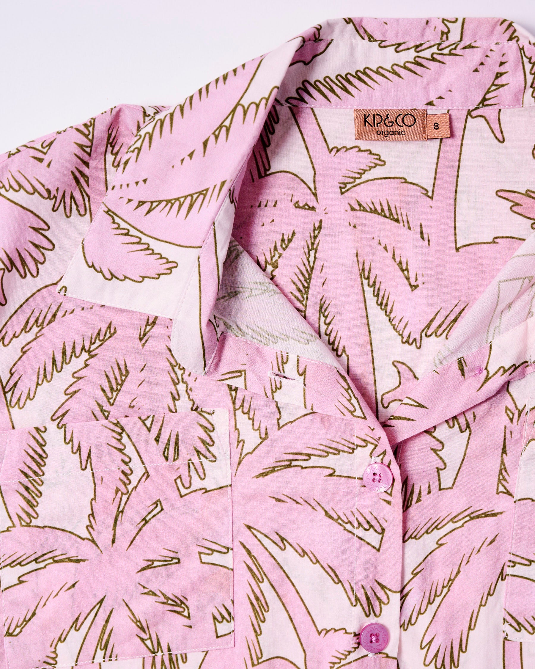 Balmy Palmy Teen Organic Cotton Short Sleeve Pajama Set - Soft & Breathable Sleepwear for Girls - Perfect for Sleepovers, Lounging & Summer Nights