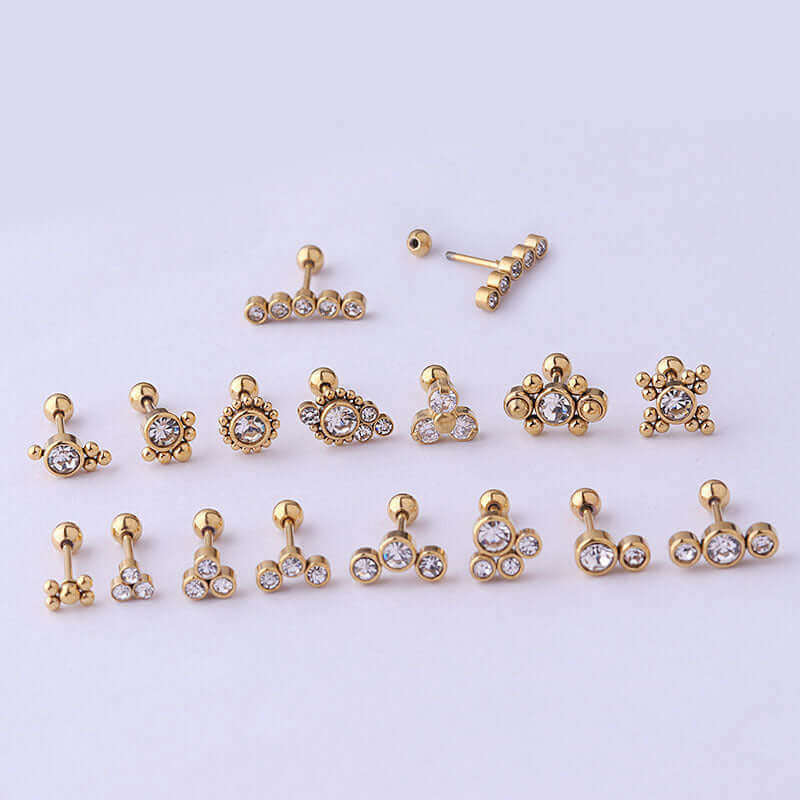 Trendy Piercing Jewelry Set - 10PCS Stainless Steel Earrings & Nose Rings for Women & Men | Perfect for Everyday Wear, Parties & Gifts