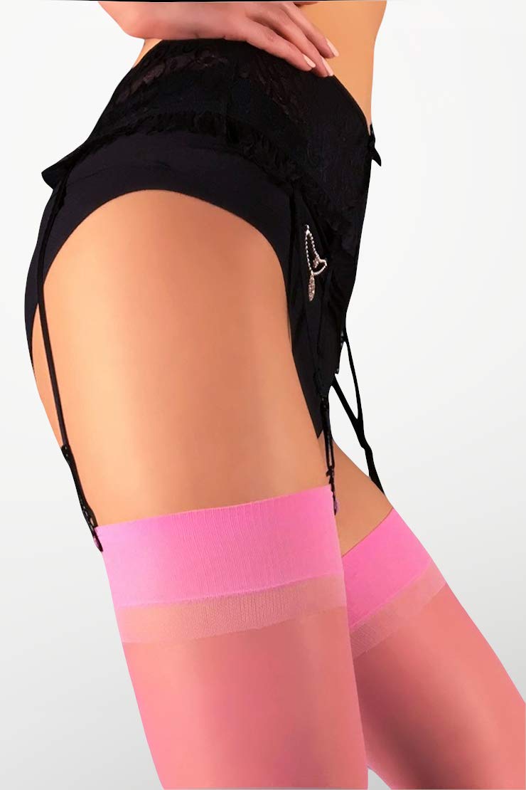 Mila Marutti Women's Sheer Thigh High Stockings for Garter Belts | Sexy Lingerie Tights - Made in EU | Perfect for Date Night, Bridal Wear & Boudoir Photography