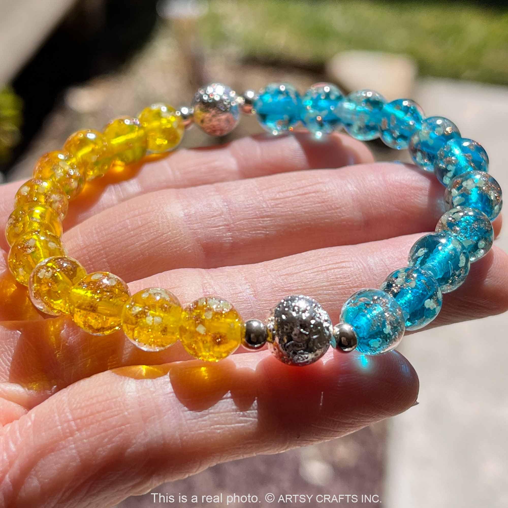 Glow in The Dark Firefly Beads Bracelet - European Lampwork Luminous Anxiety Relief Crystal Chakra Bracelet for Women | Stress Relief Healing Jewelry for Meditation, Yoga & Spiritual Wellness