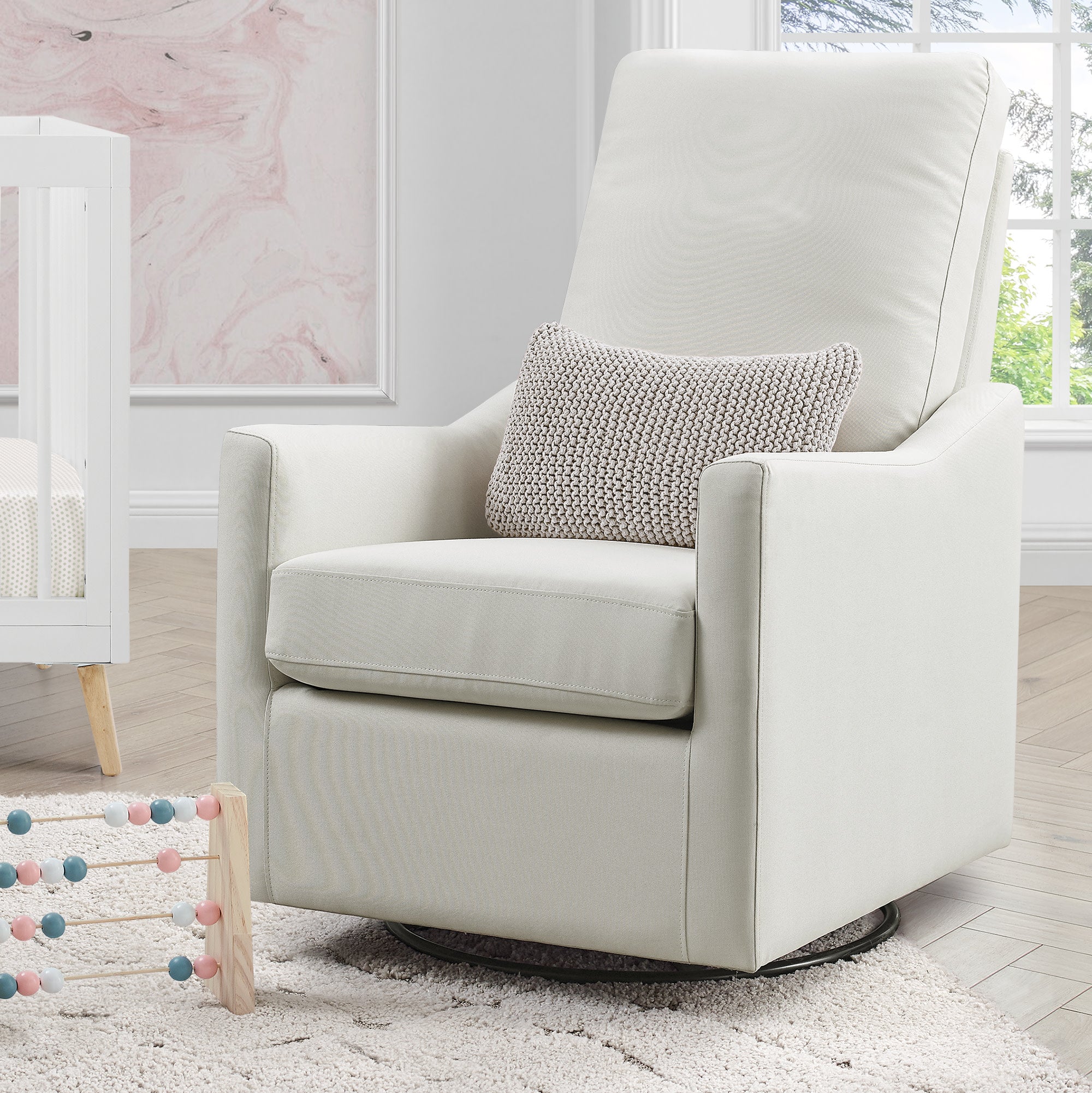 Adley Nursery Glider Swivel Rocker Chair - Comfortable Baby Rocking Chair for Nursery, Breastfeeding & Relaxation - Perfect for Nurseries, Bedrooms & Living Rooms
