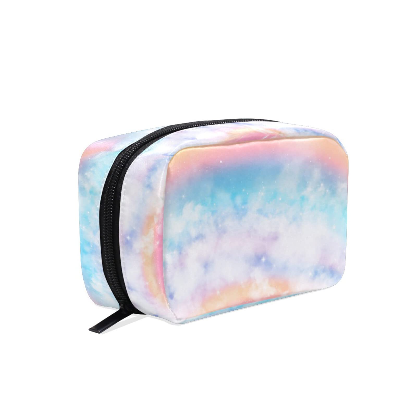 Rainbow Clouds Travel Makeup Bag - Waterproof Cosmetic Organizer for Women, Reusable Small Toiletry Pouch, Portable Makeup Case for Purse, Girls Gift Idea - Perfect for Travel, Gym & Daily Essentials Organization