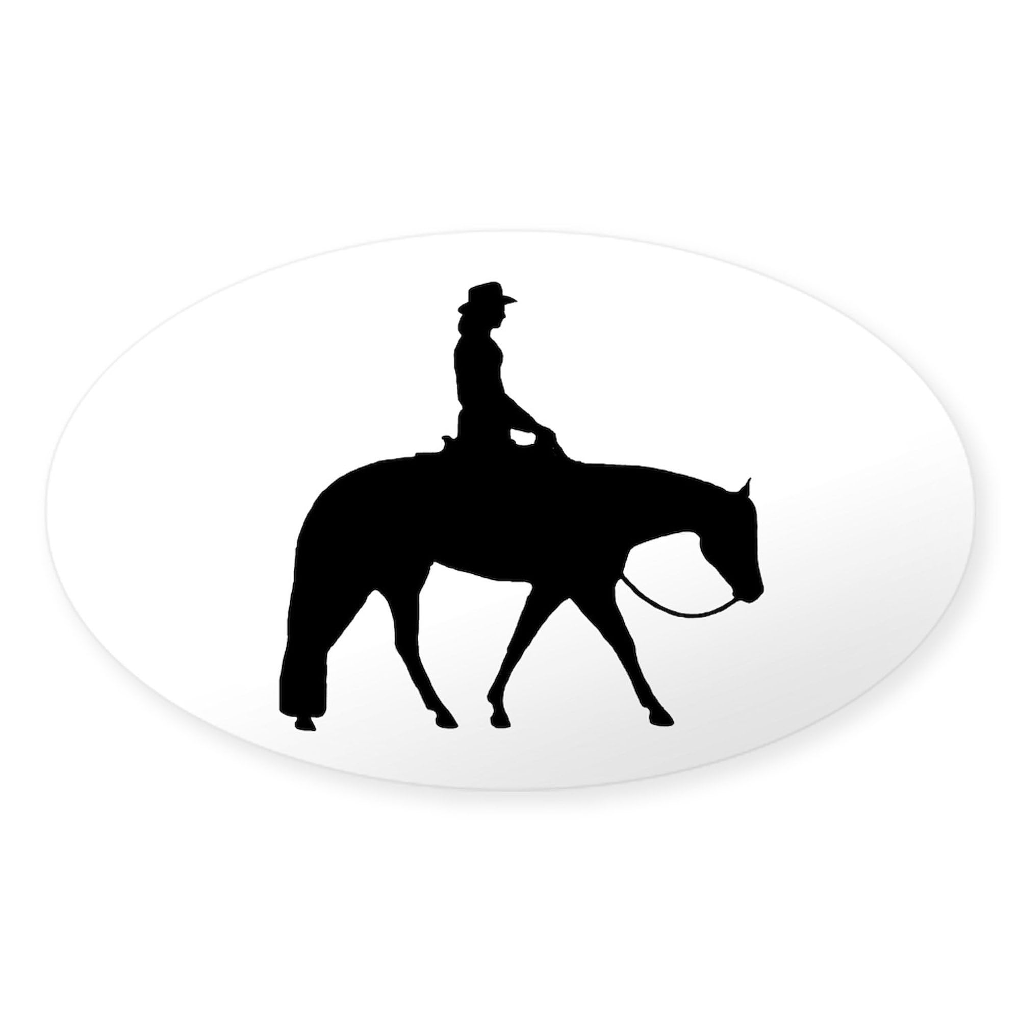 Western Pleasure Female Oval Sticker - Durable Car Bumper Decal for Trucks, Cars & Motorcycles - Perfect for Country Music Fans & Western Lifestyle Enthusiasts