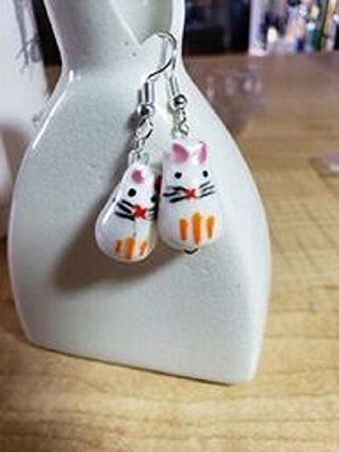 Ceramic Easter Bunny Earrings - Cute Rabbit Dangle Earrings for Women - Kawaii Easter Jewelry Gift (Easter, Birthday, Party) - Perfect for Spring Celebrations & Outfit Accessories