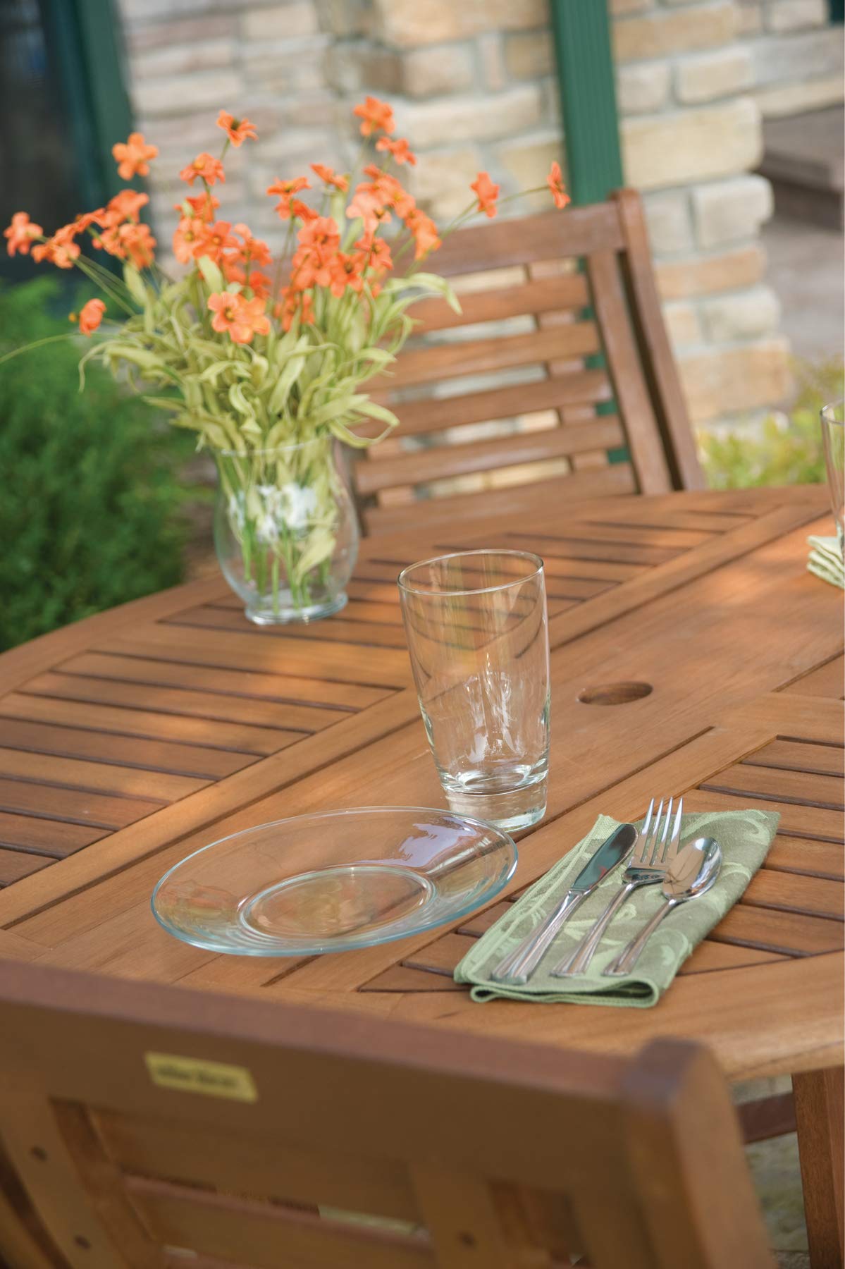 48-Inch Round Folding Table for Outdoor & Indoor Use - Durable Brown Patio Dining Table - Perfect for Backyard BBQs, Picnics, and Home Entertaining