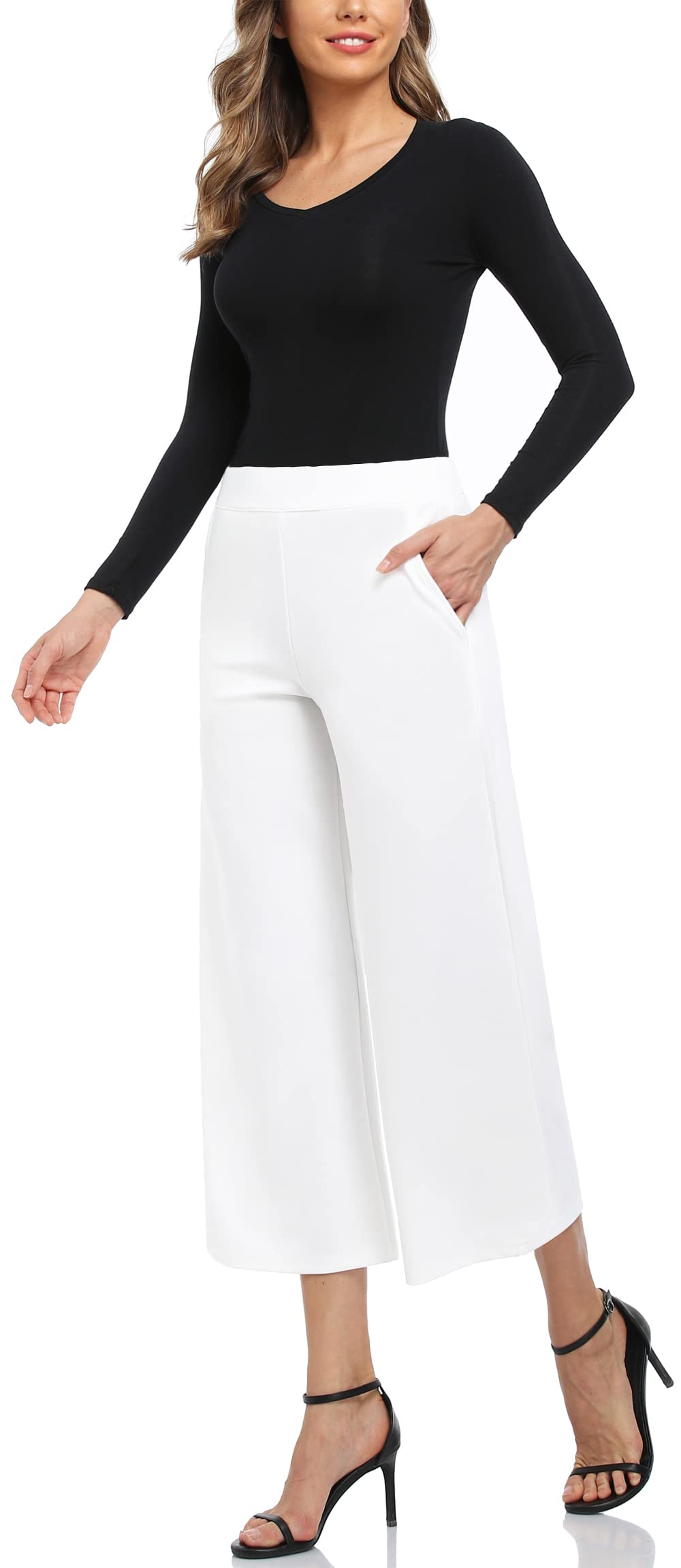 **MISS MOLY Women's Wide Leg Palazzo Pants - Business Casual Cropped Capris for Office & Travel**    (场景补充: Perfect for Work, Vacation, and Everyday Comfort)