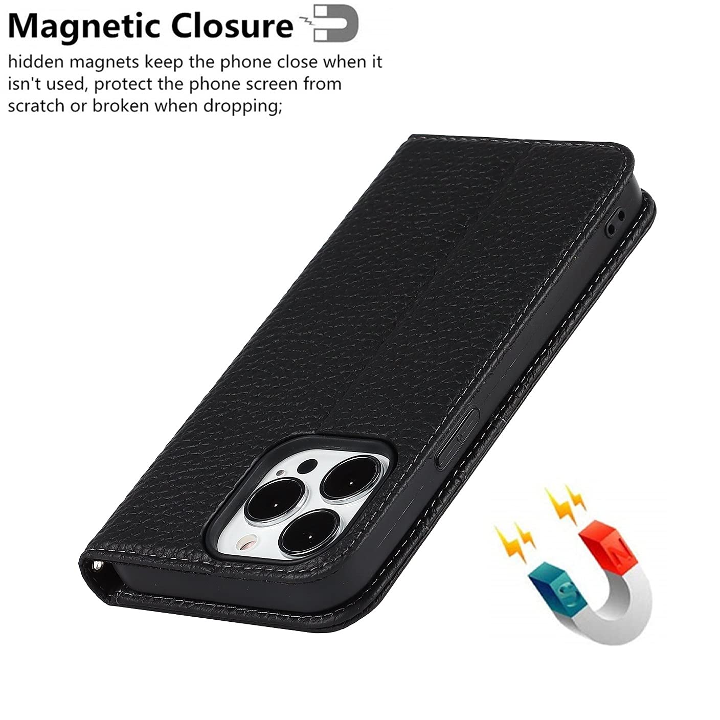 Premium Genuine Leather Wallet Case for iPhone 13 Pro (6.1