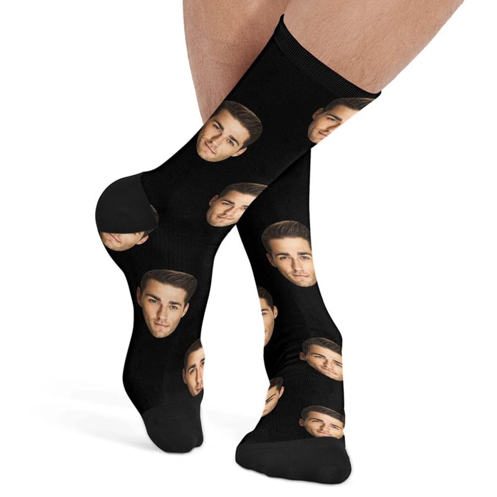 Custom Christmas Novelty Socks with Funny Print - Personalized Photo Socks for Couples, Men & Women | Unisex Crew Socks for Holiday Gifts, Stocking Stuffers & Festive Outfits