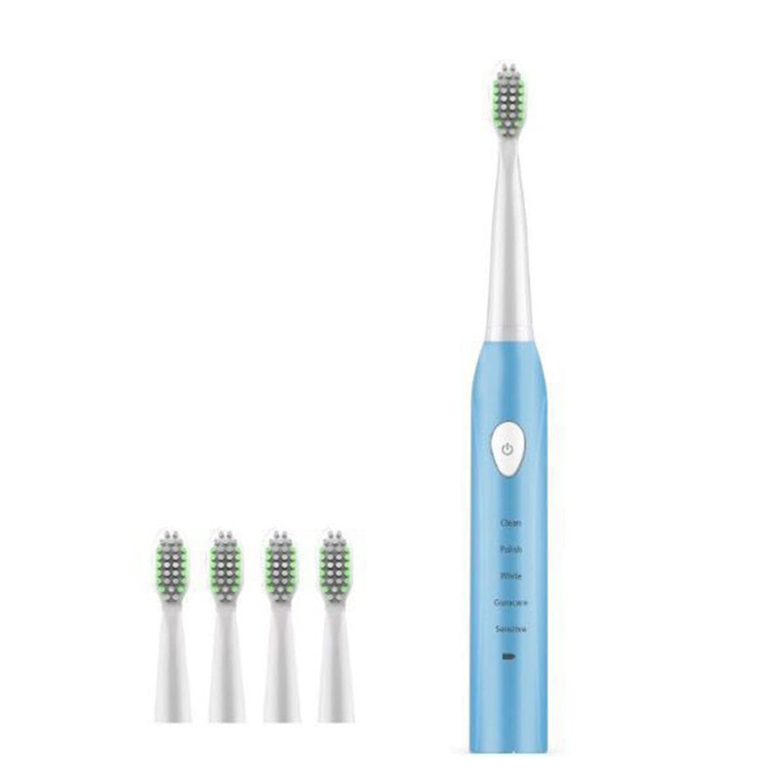 Waterproof Sonic Electric Toothbrush with Replaceable Heads - Rechargeable & Automatic Smart Toothbrush for Home & Travel - Perfect for Daily Oral Care & Family Use
