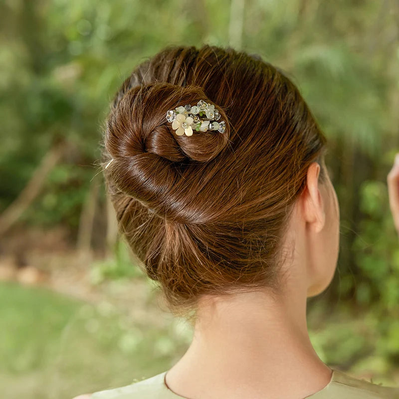 Elegant Jasmine Hair Stick for Women - Handmade Floral Hair Pin for Updos, Buns & Braids - Perfect for Weddings, Parties & Everyday Styling