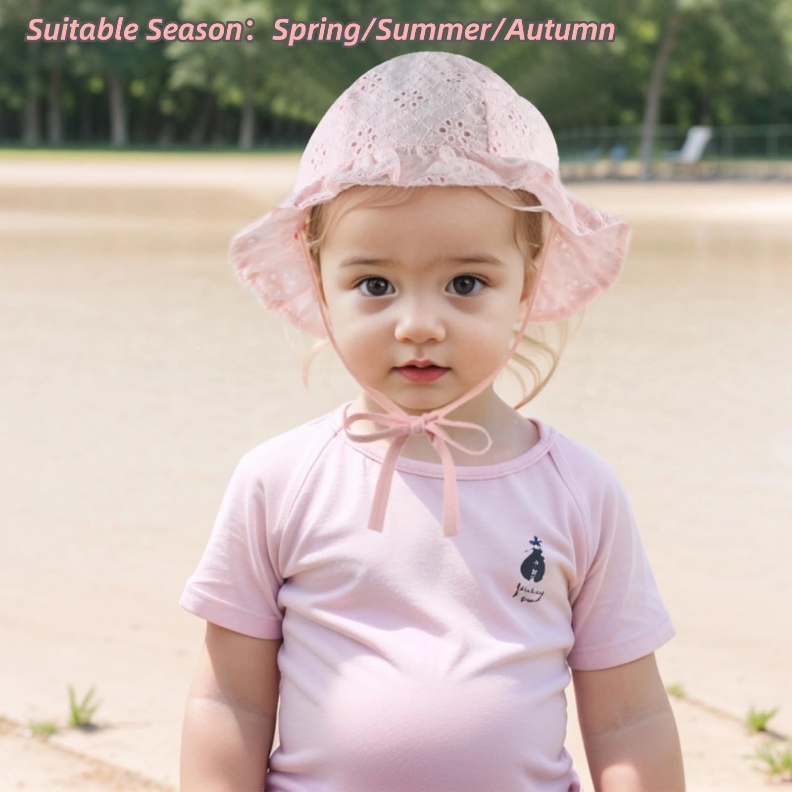 Summer Baby Hats for Girls 0-2 Years - Soft Cotton Infant Sun Hat with Bowknot, Cute Toddler Bucket Hats for Sun Protection - Perfect for Beach, Park & Outdoor Activities