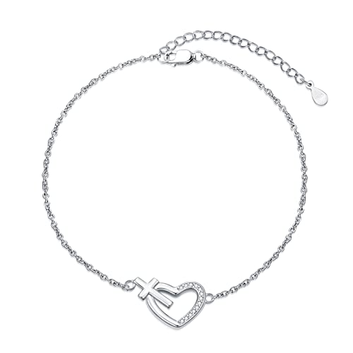 Heart Cross Anklet