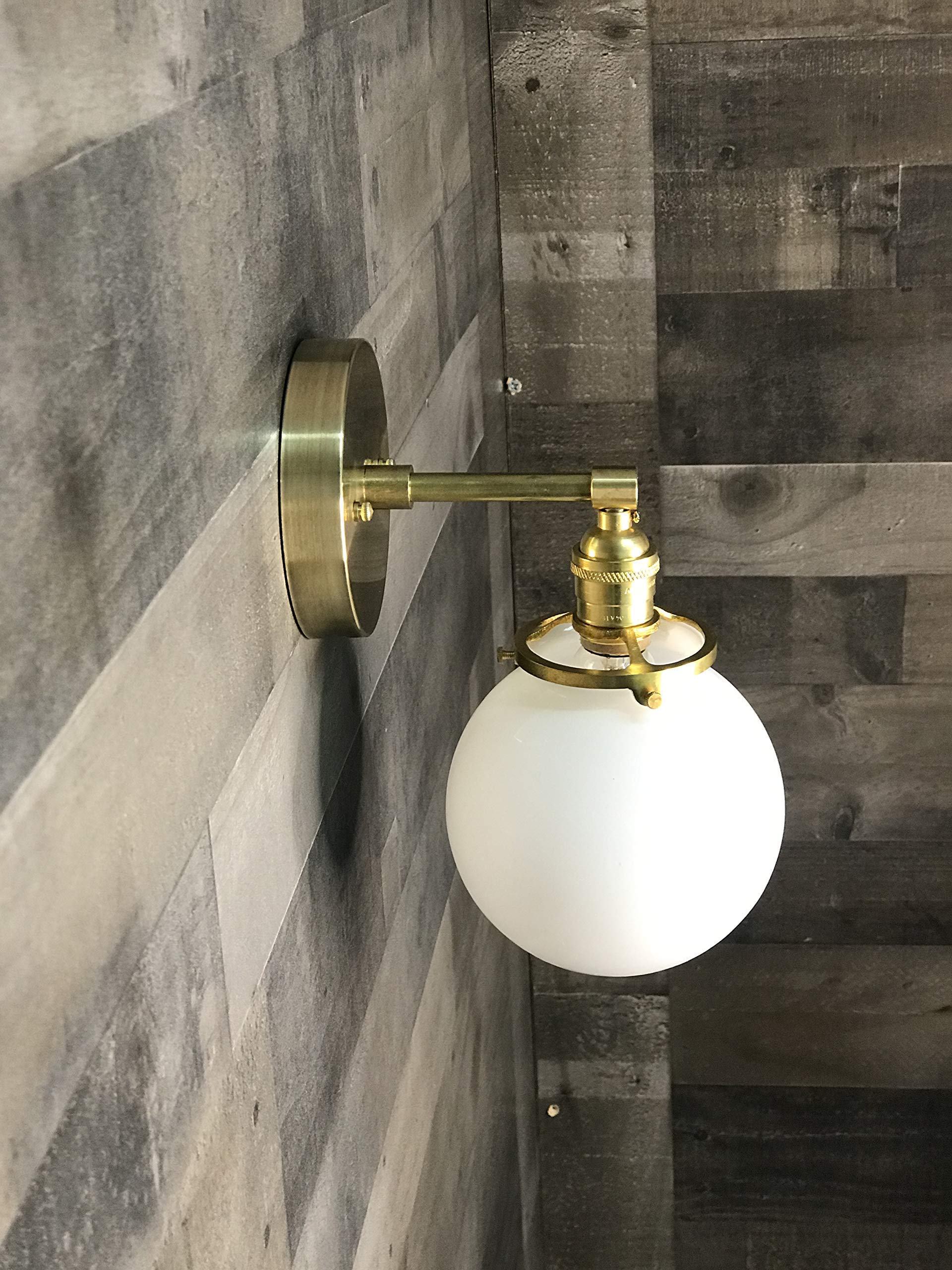 Ambedo 6-Inch Single Light Wall Sconce - Modern Industrial Vanity Globe Fixture for Bedroom, Living Room & Bathroom Lighting Decor
