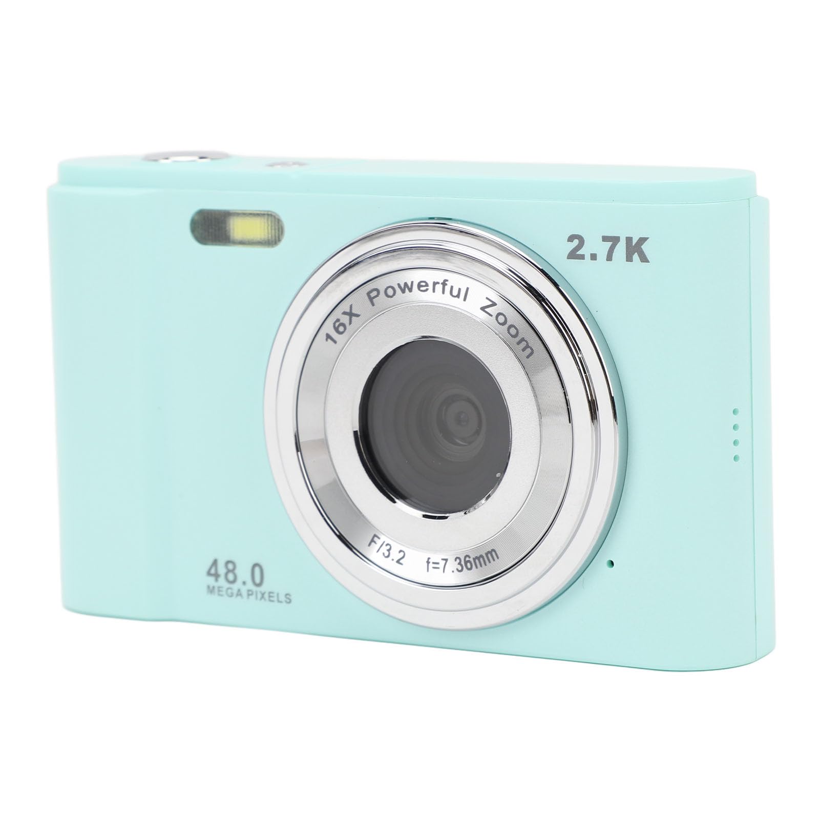2.7K 48MP Digital Camera with Autofocus & Dual Lens | 16X Zoom Compact HD Camera for Travel, Vlogging & Photography | Perfect for Teens, Students & Beginners (Light Green) | Capture Memories, YouTube Videos & Outdoor Adventures